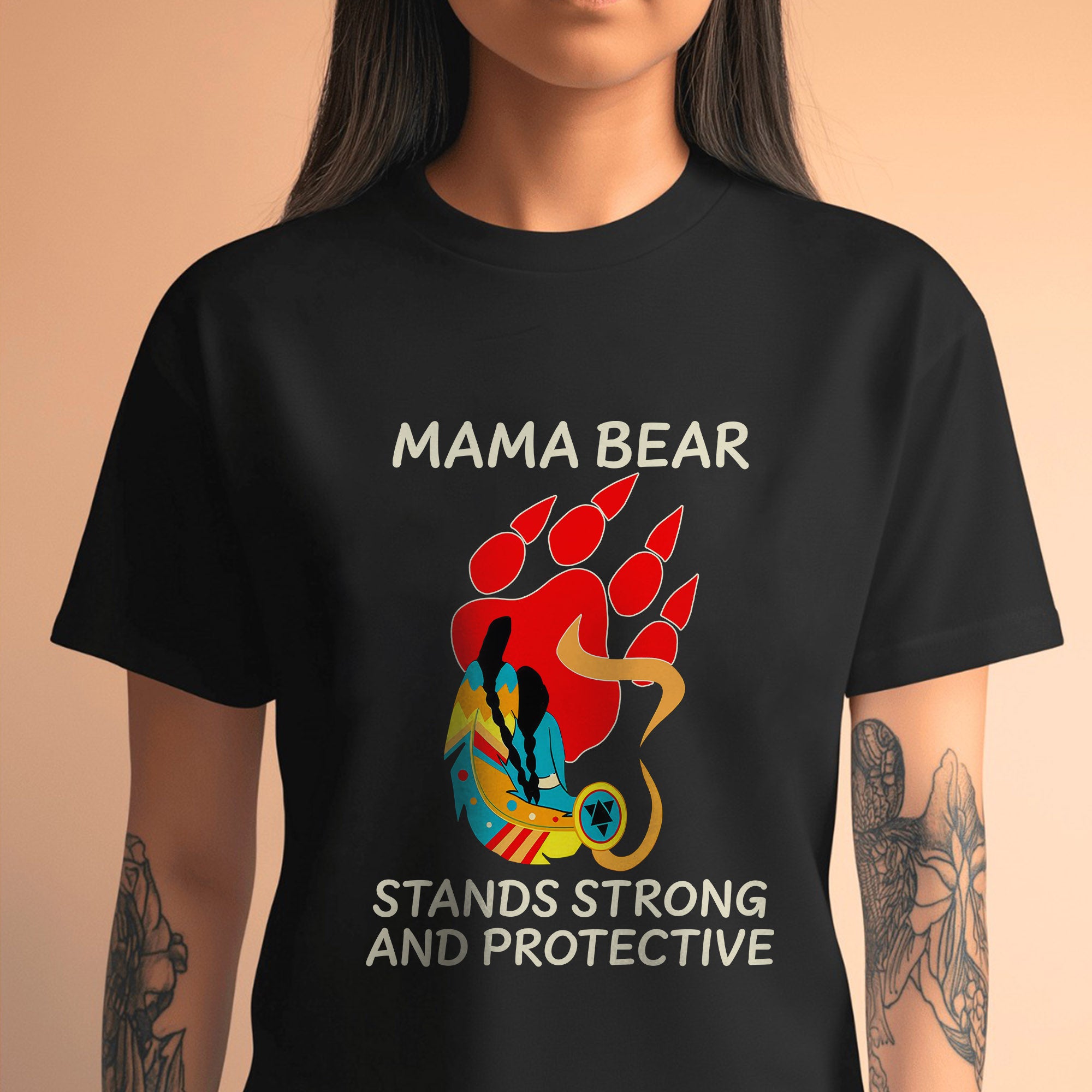 Mama Bear Strong and Protective – Native Inspired Design - Unisex T-Shirt/T-Shirt V-Neck/Hoodie/Sweatshirt