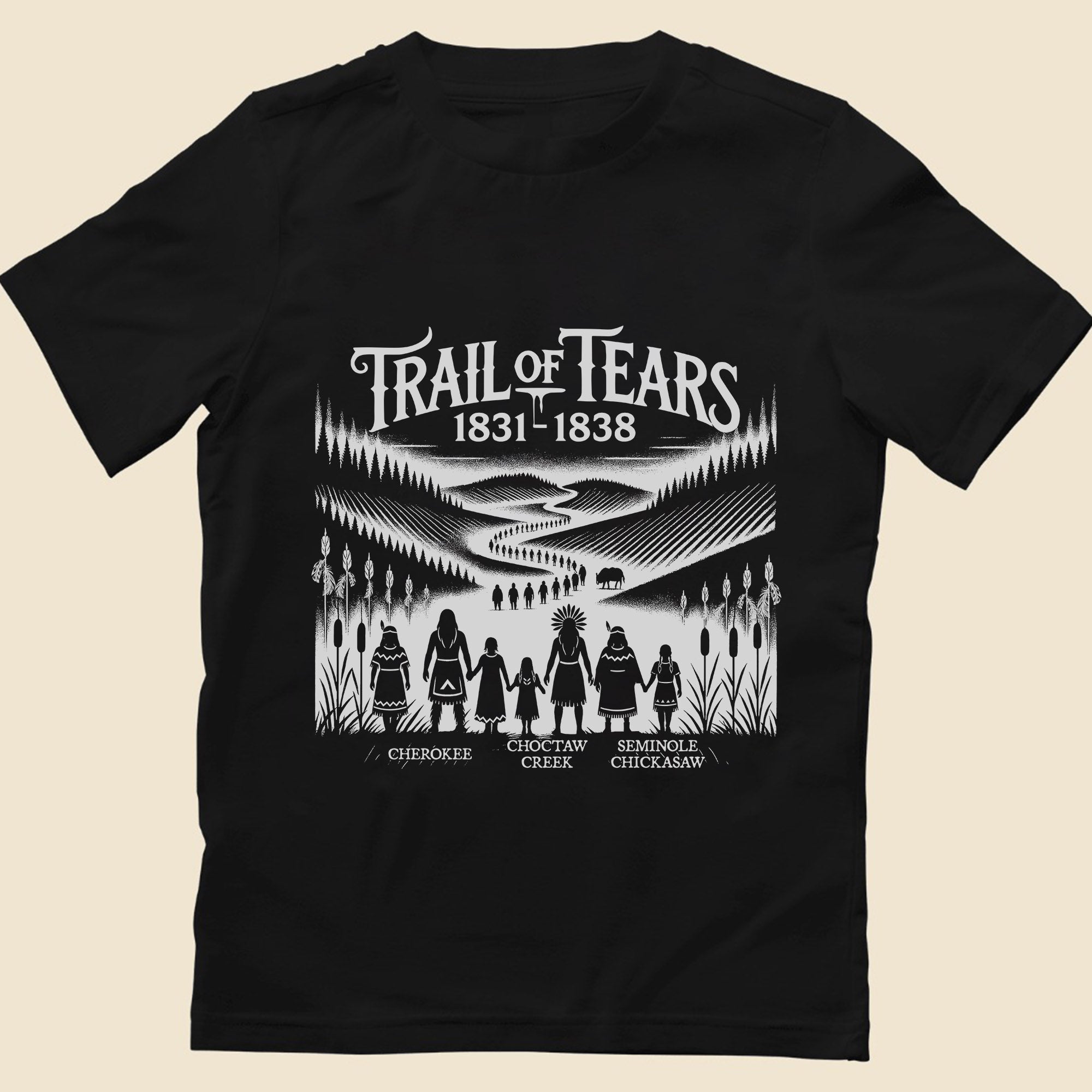 Native Heritage Trail of Tears 5 Tribes - Unisex T-Shirt/T-Shirt V-Neck/Hoodie/Sweatshirt