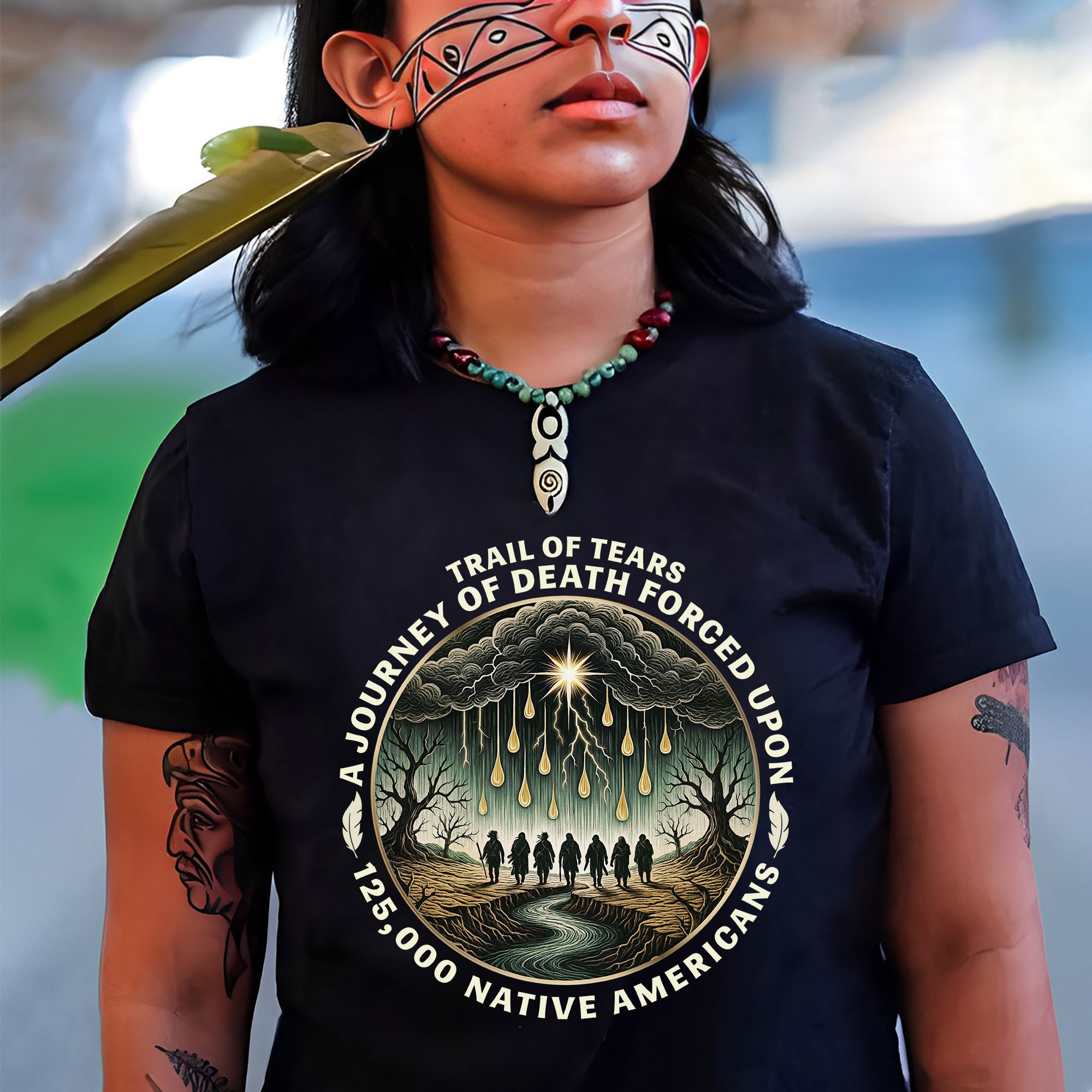 Trail of Tears Forced Journey Native American Tribute - Unisex T-Shirt/T-Shirt V-Neck/Hoodie/Sweatshirt