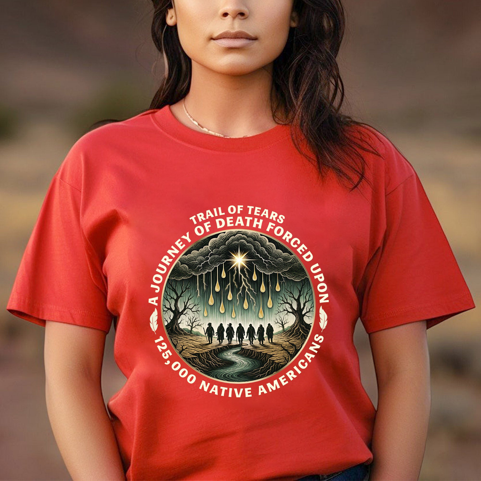 Trail of Tears Forced Journey Native American Tribute - Unisex T-Shirt/T-Shirt V-Neck/Hoodie/Sweatshirt