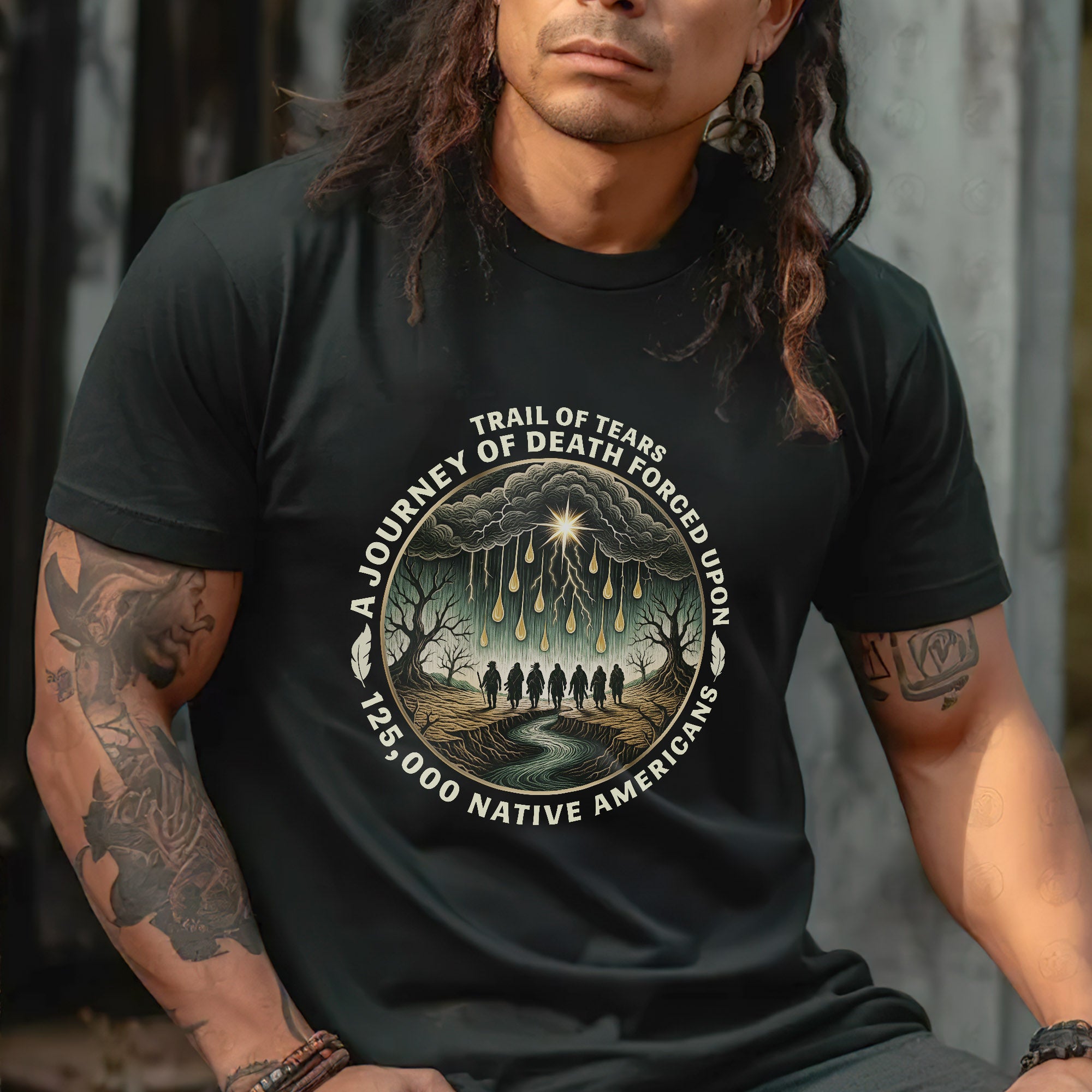 Trail of Tears Forced Journey Native American Tribute - Unisex T-Shirt/T-Shirt V-Neck/Hoodie/Sweatshirt