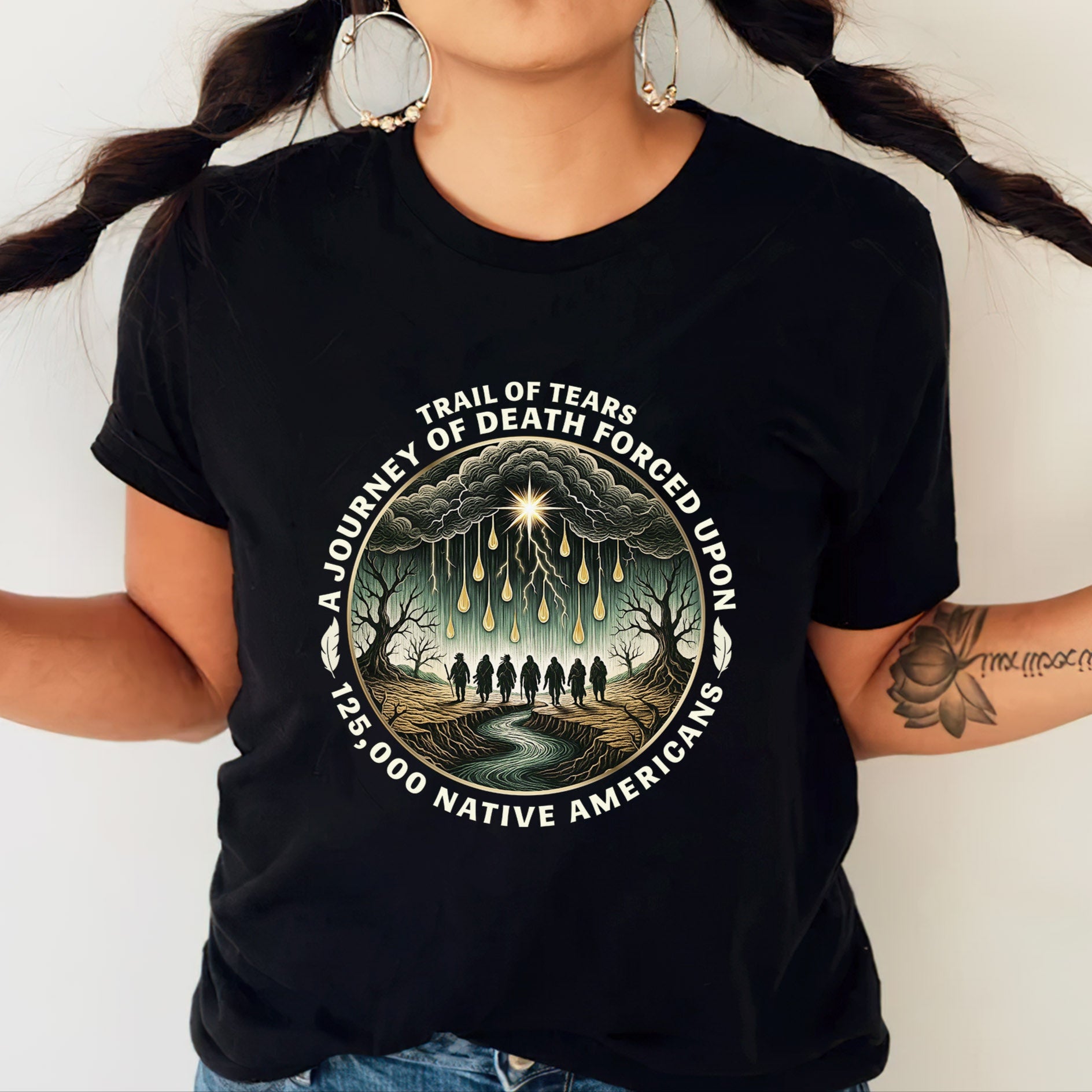 Trail of Tears Forced Journey Native American Tribute - Unisex T-Shirt/T-Shirt V-Neck/Hoodie/Sweatshirt