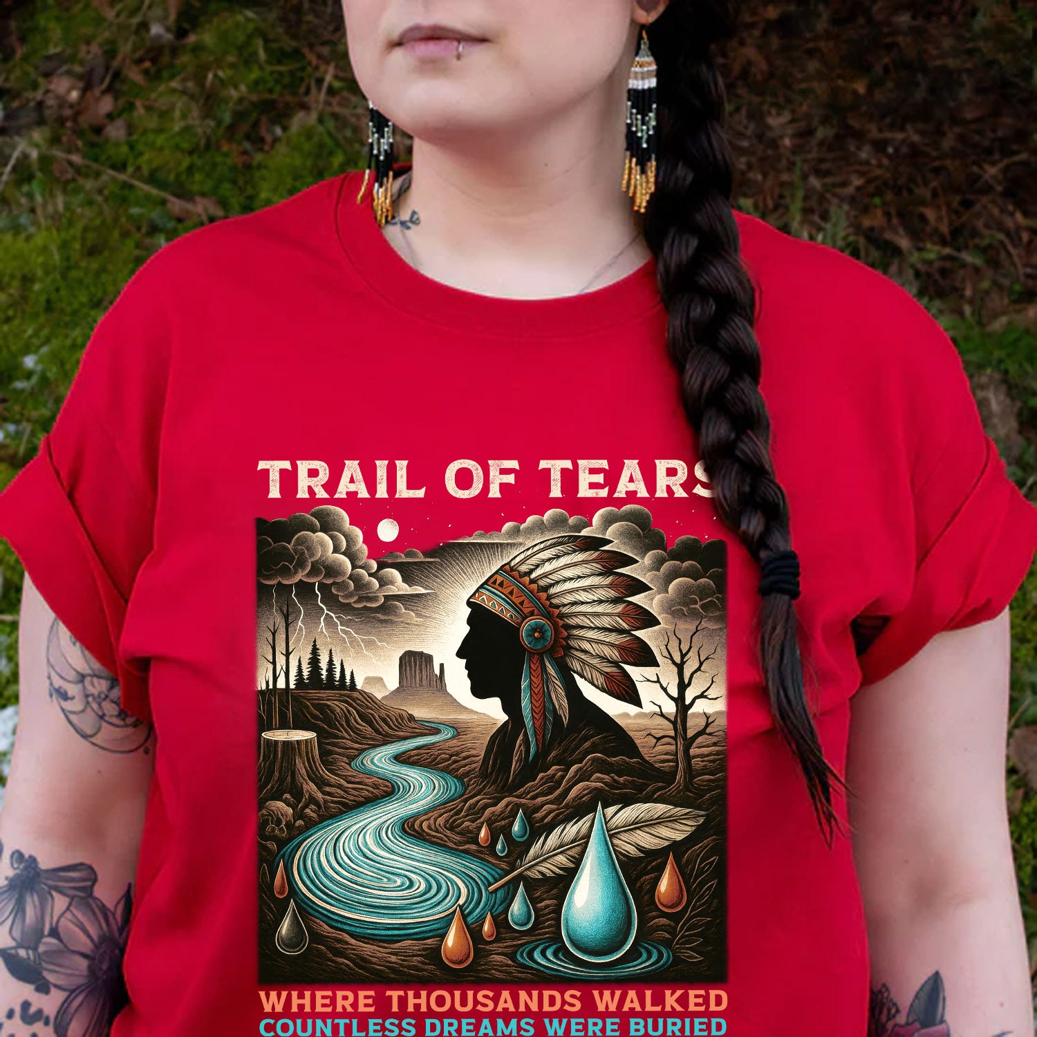 Trail of Tears Where Thousands Walked Countless Dreams Were Buried - Unisex T-Shirt/T-Shirt V-Neck/Hoodie/Sweatshirt