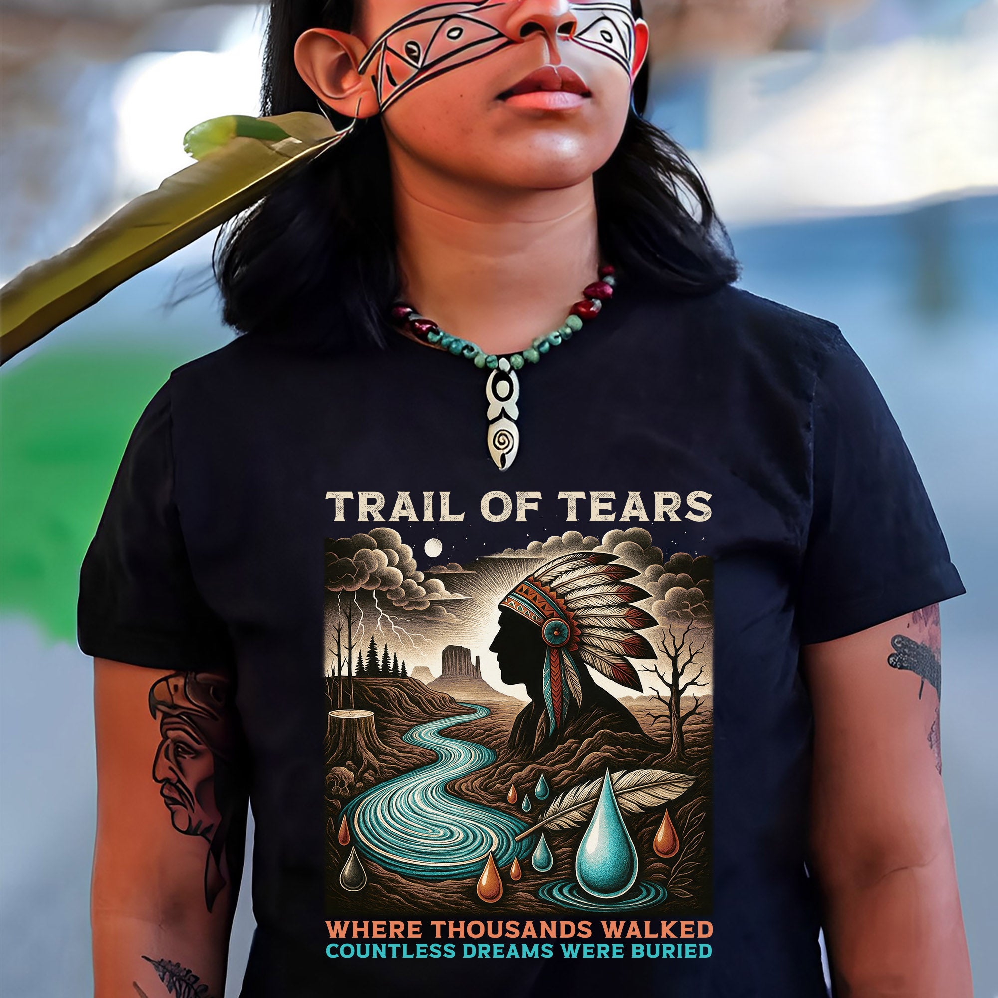 Trail of Tears Where Thousands Walked Countless Dreams Were Buried - Unisex T-Shirt/T-Shirt V-Neck/Hoodie/Sweatshirt