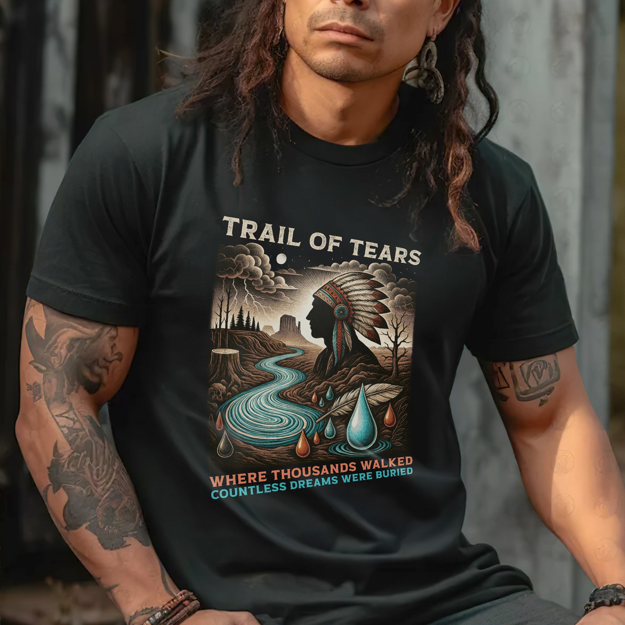 Trail of Tears Where Thousands Walked Countless Dreams Were Buried - Unisex T-Shirt/T-Shirt V-Neck/Hoodie/Sweatshirt