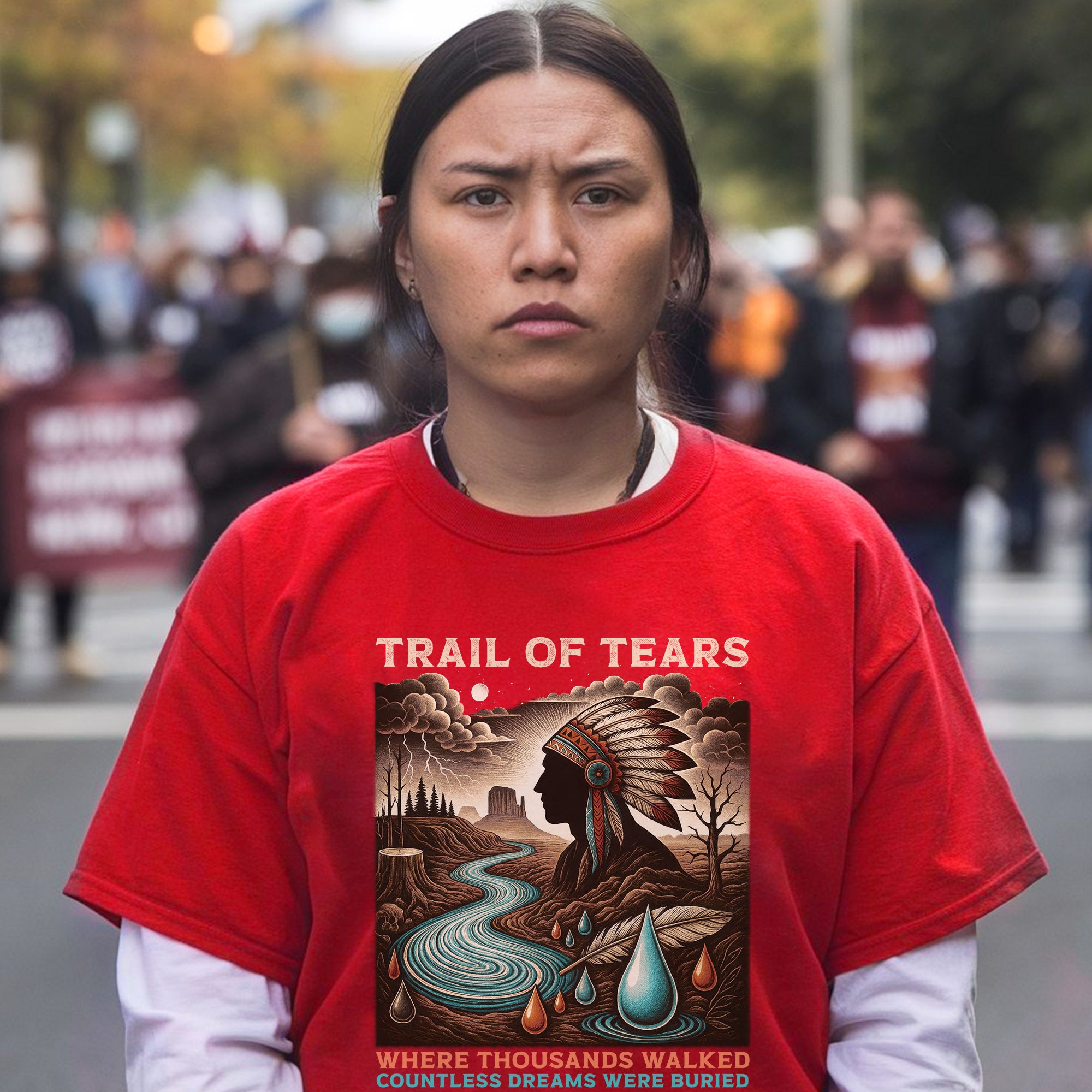 Trail of Tears Where Thousands Walked Countless Dreams Were Buried - Unisex T-Shirt/T-Shirt V-Neck/Hoodie/Sweatshirt