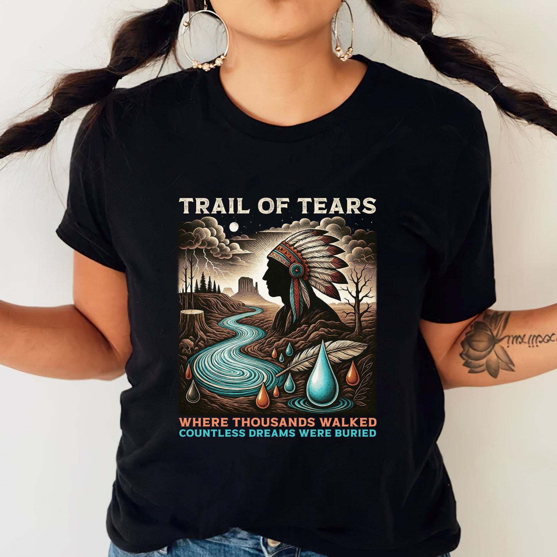 Trail of Tears Where Thousands Walked Countless Dreams Were Buried - Unisex T-Shirt/T-Shirt V-Neck/Hoodie/Sweatshirt