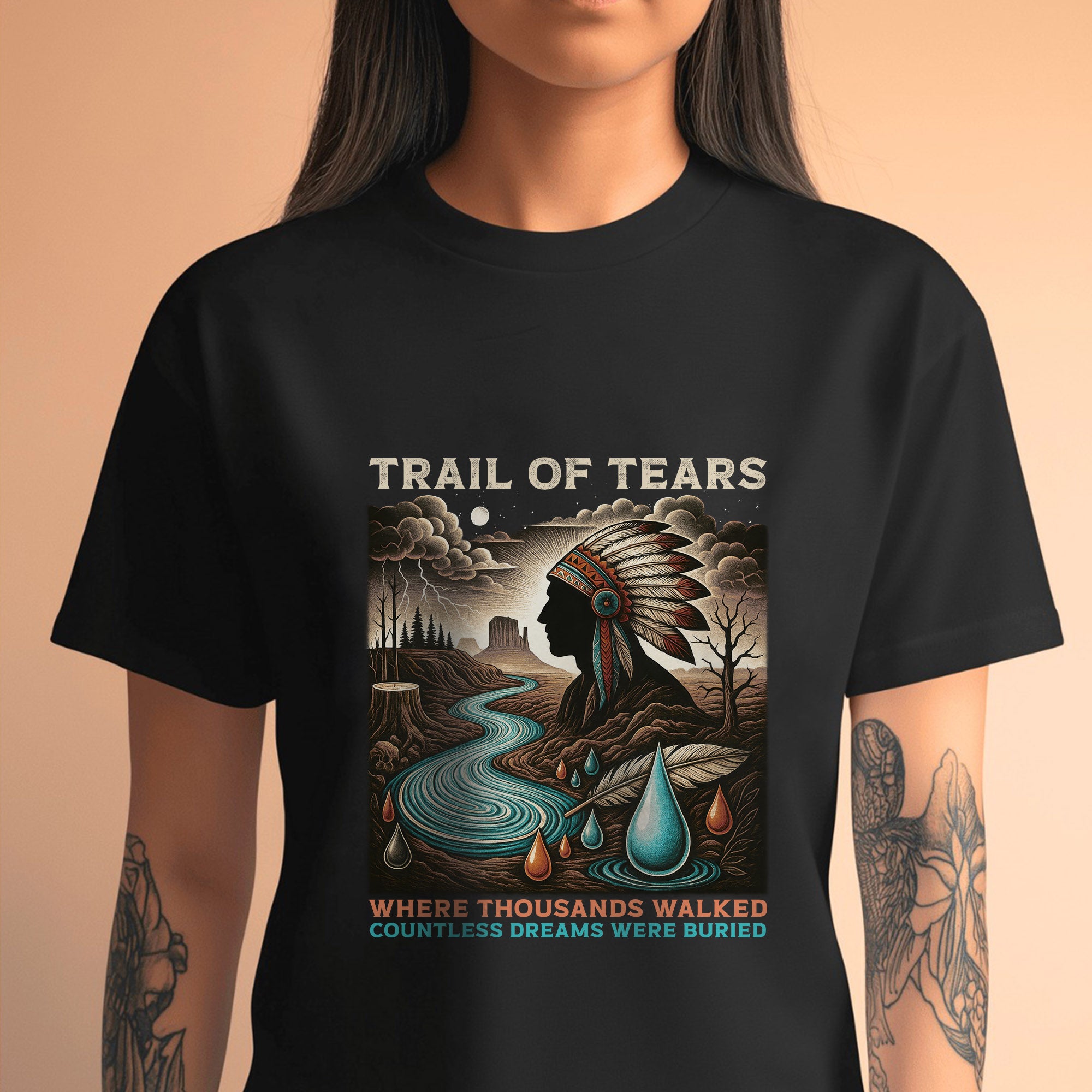 Trail of Tears Where Thousands Walked Countless Dreams Were Buried - Unisex T-Shirt/T-Shirt V-Neck/Hoodie/Sweatshirt