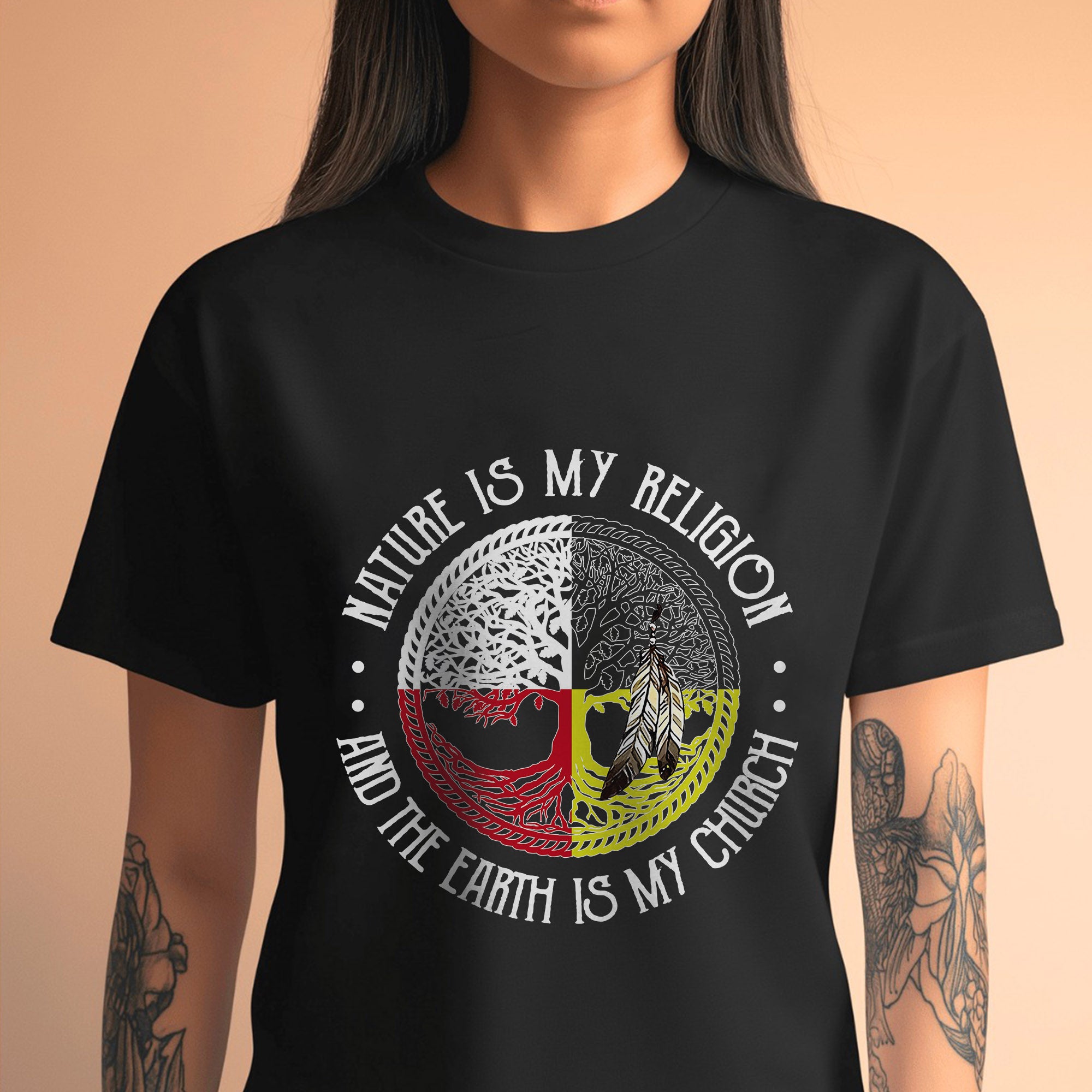 Nature Is My Religion And The Earth Is My Church Unisex T-Shirt/T-Shirt V-Neck/Hoodie/Sweatshirt - One Side