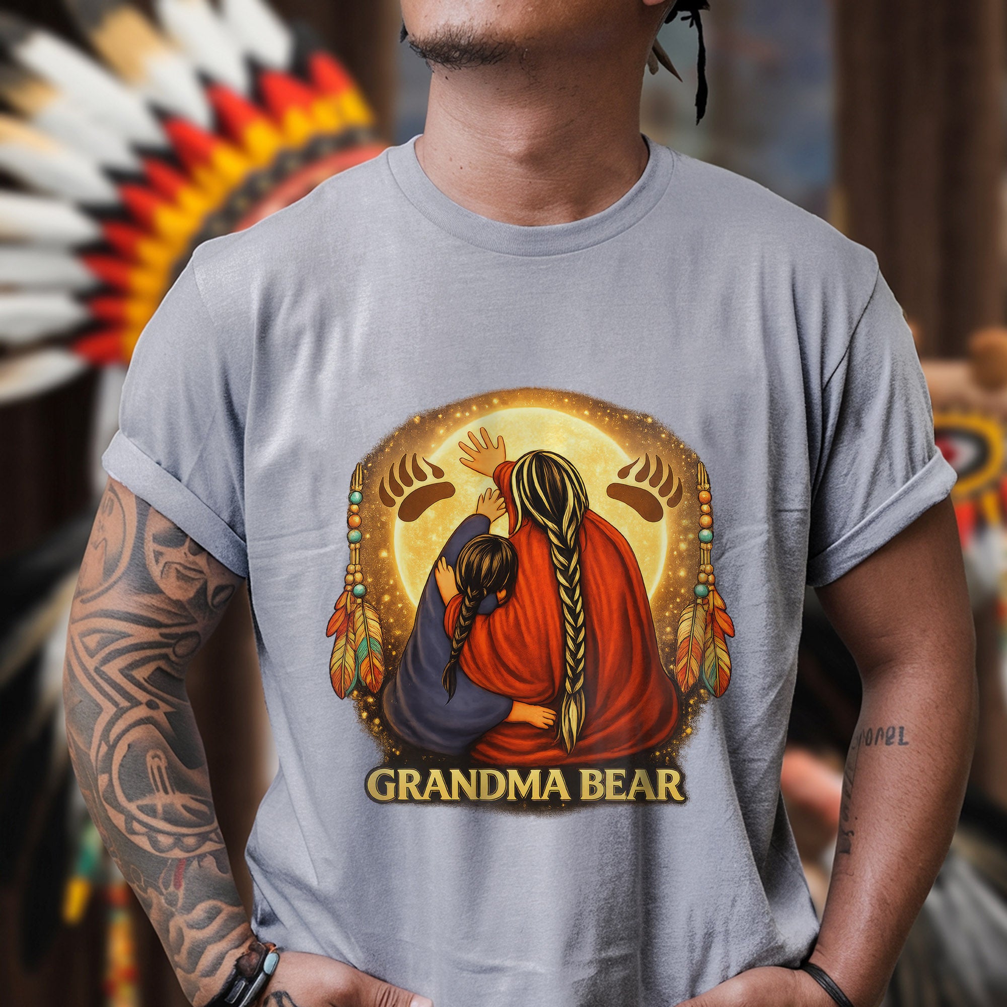 Grandma Bear Indigenous Heritage Unisex T-shirt/T-shirt V-Neck/Hoodie/Sweatshirt