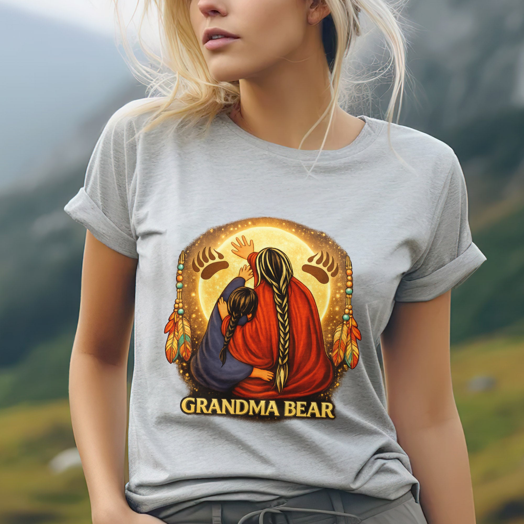 Grandma Bear Indigenous Heritage Unisex T-shirt/T-shirt V-Neck/Hoodie/Sweatshirt