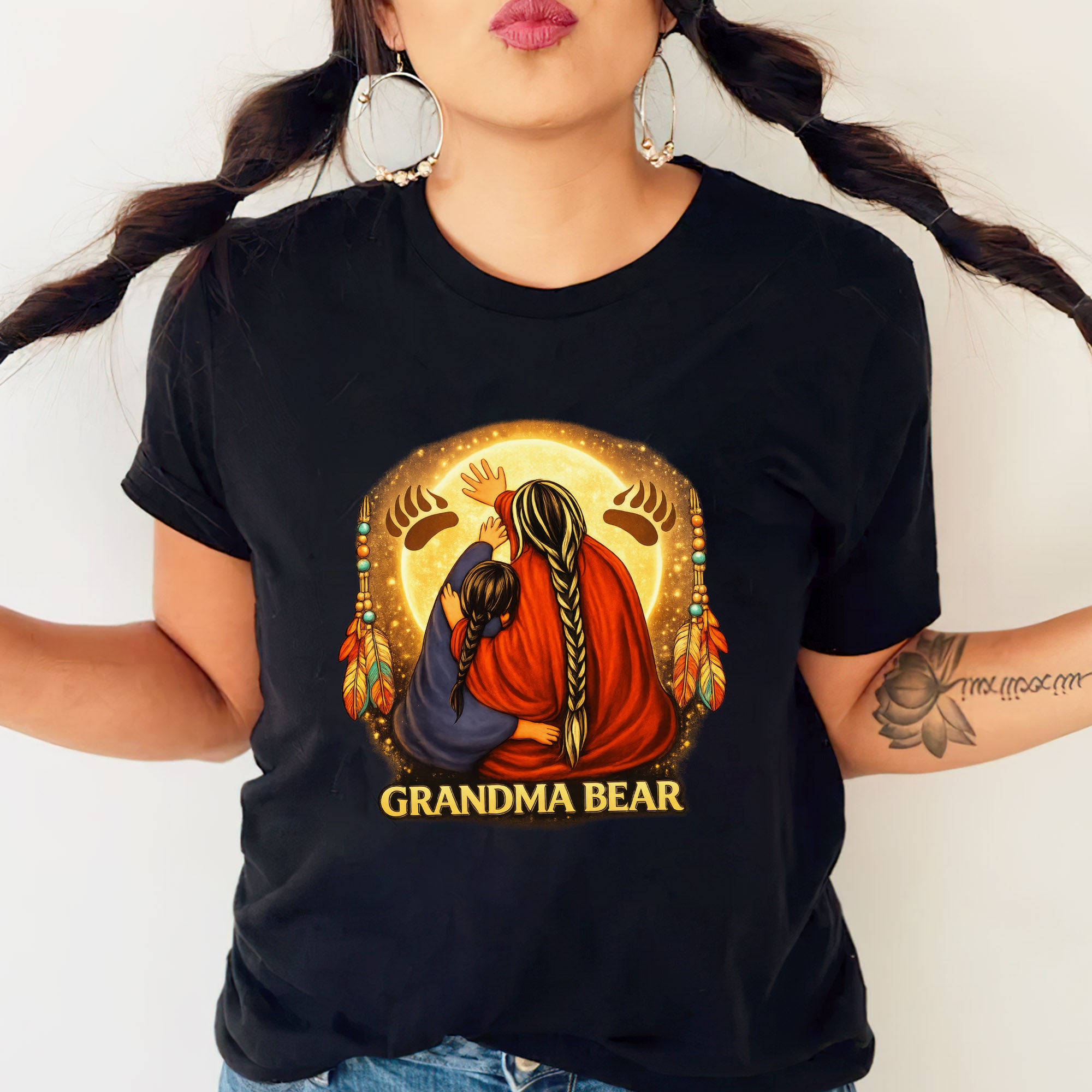 Grandma Bear Indigenous Heritage Unisex T-shirt/T-shirt V-Neck/Hoodie/Sweatshirt