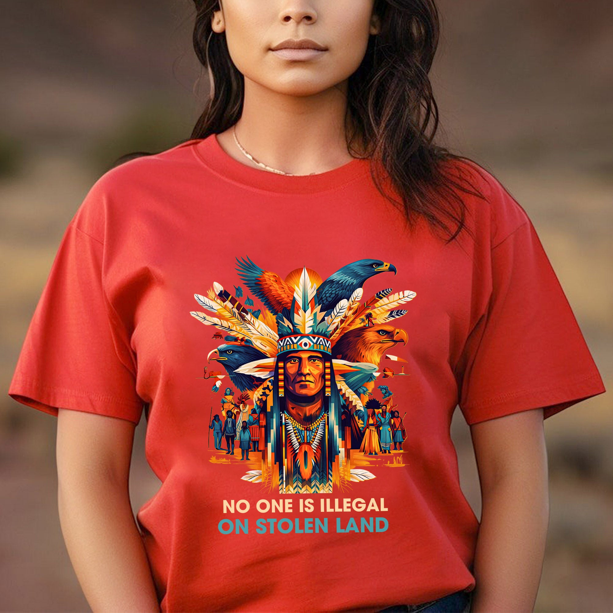 No One Is Illegal on Stolen Land Unisex T-shirt/V-neck T-shirt/Hoodie/Sweatshirt N327
