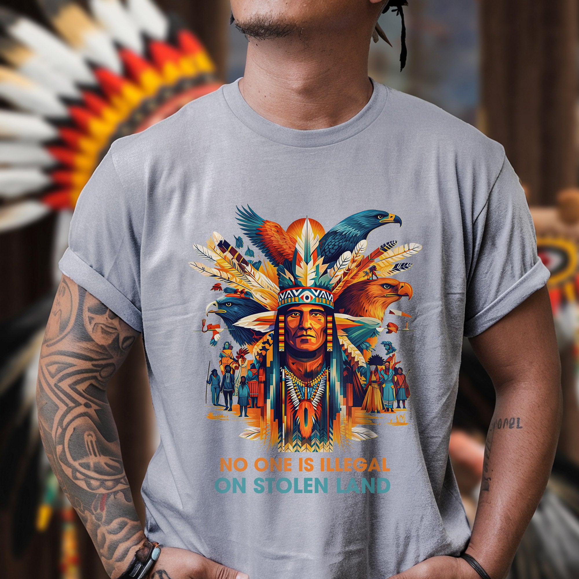No One Is Illegal on Stolen Land Unisex T-shirt/V-neck T-shirt/Hoodie/Sweatshirt N327