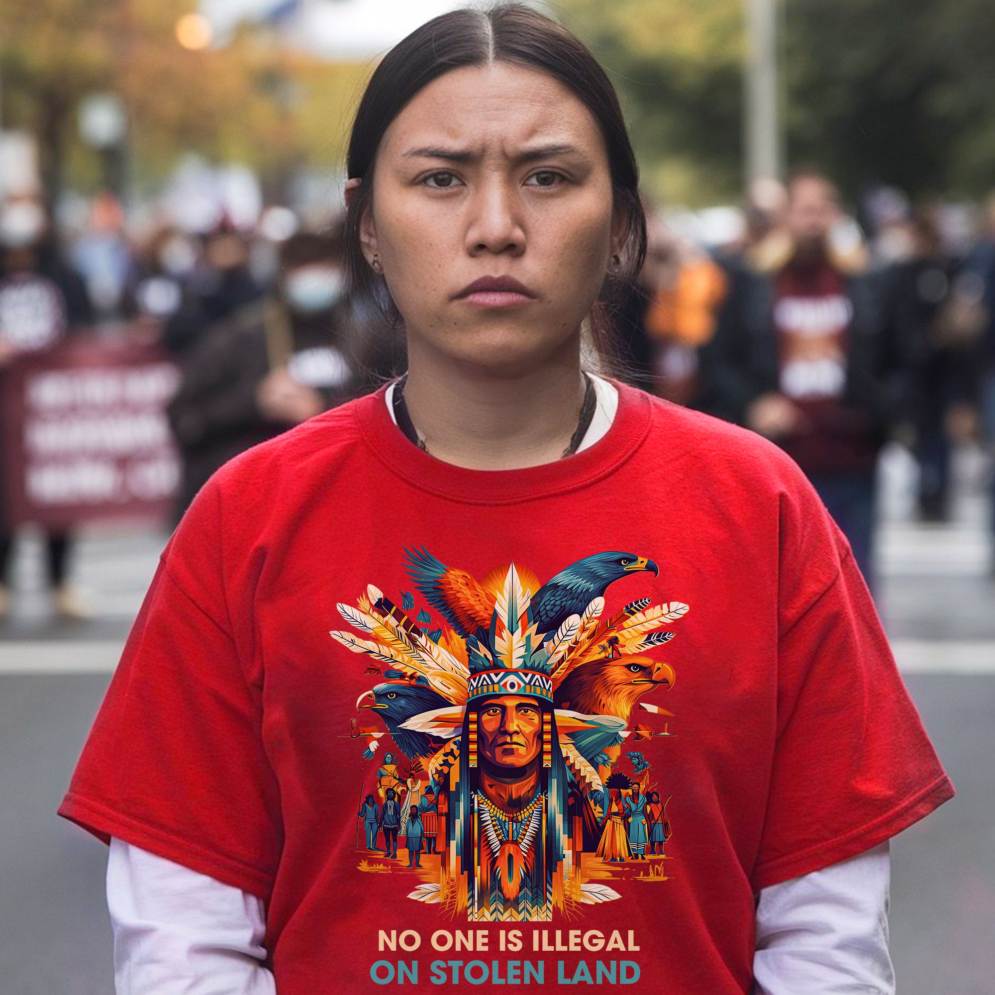 No One Is Illegal on Stolen Land Unisex T-shirt/V-neck T-shirt/Hoodie/Sweatshirt N327