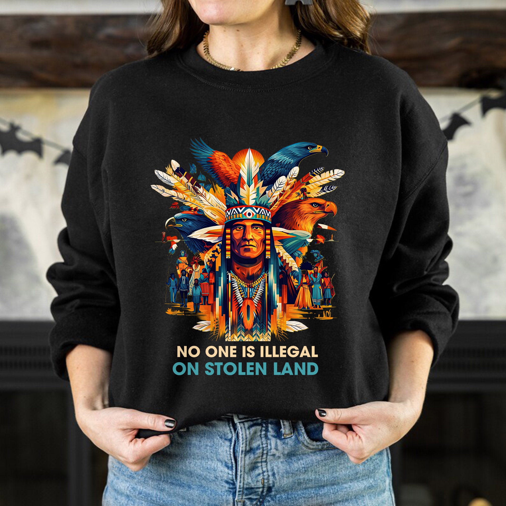 No One Is Illegal on Stolen Land Unisex T-shirt/V-neck T-shirt/Hoodie/Sweatshirt N327