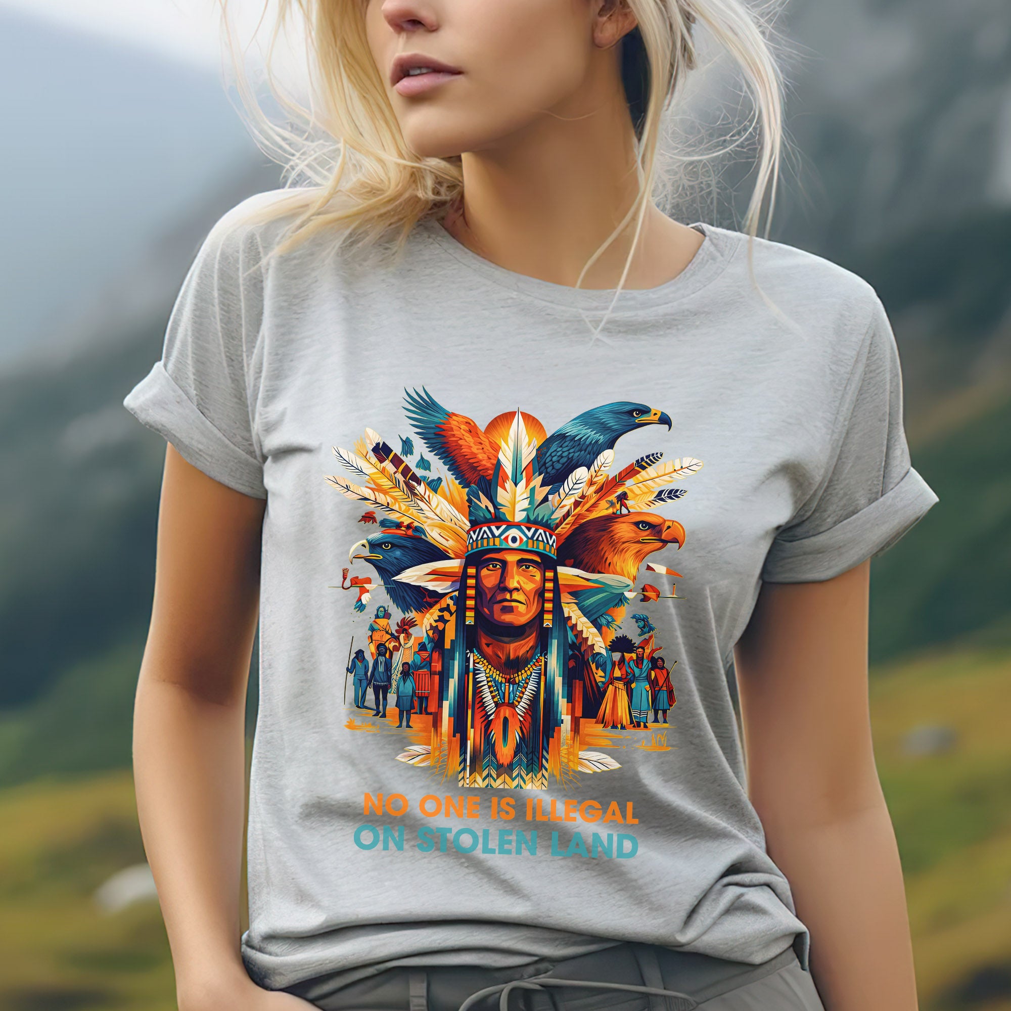 No One Is Illegal on Stolen Land Unisex T-shirt/V-neck T-shirt/Hoodie/Sweatshirt N327