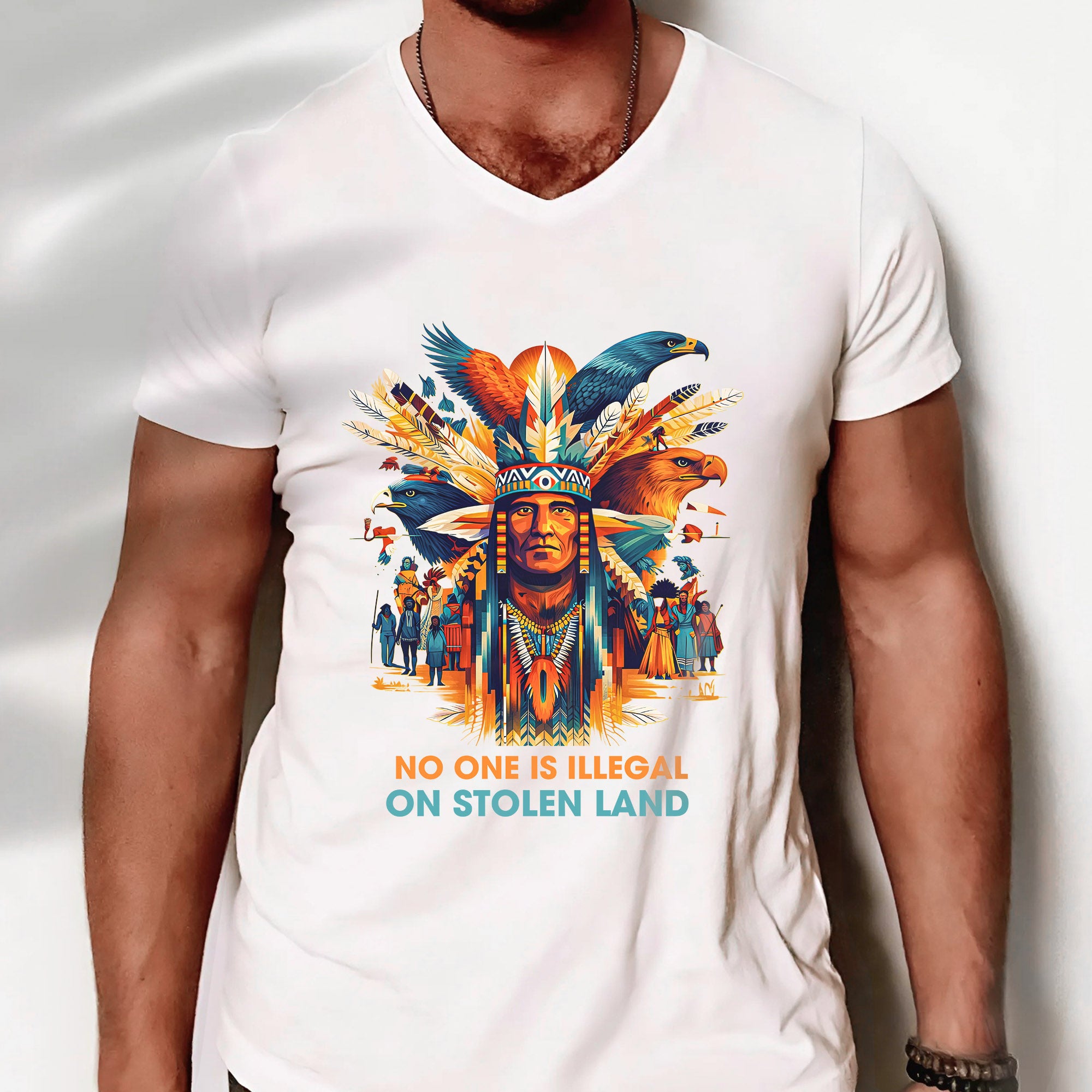 No One Is Illegal on Stolen Land Unisex T-shirt/V-neck T-shirt/Hoodie/Sweatshirt N327