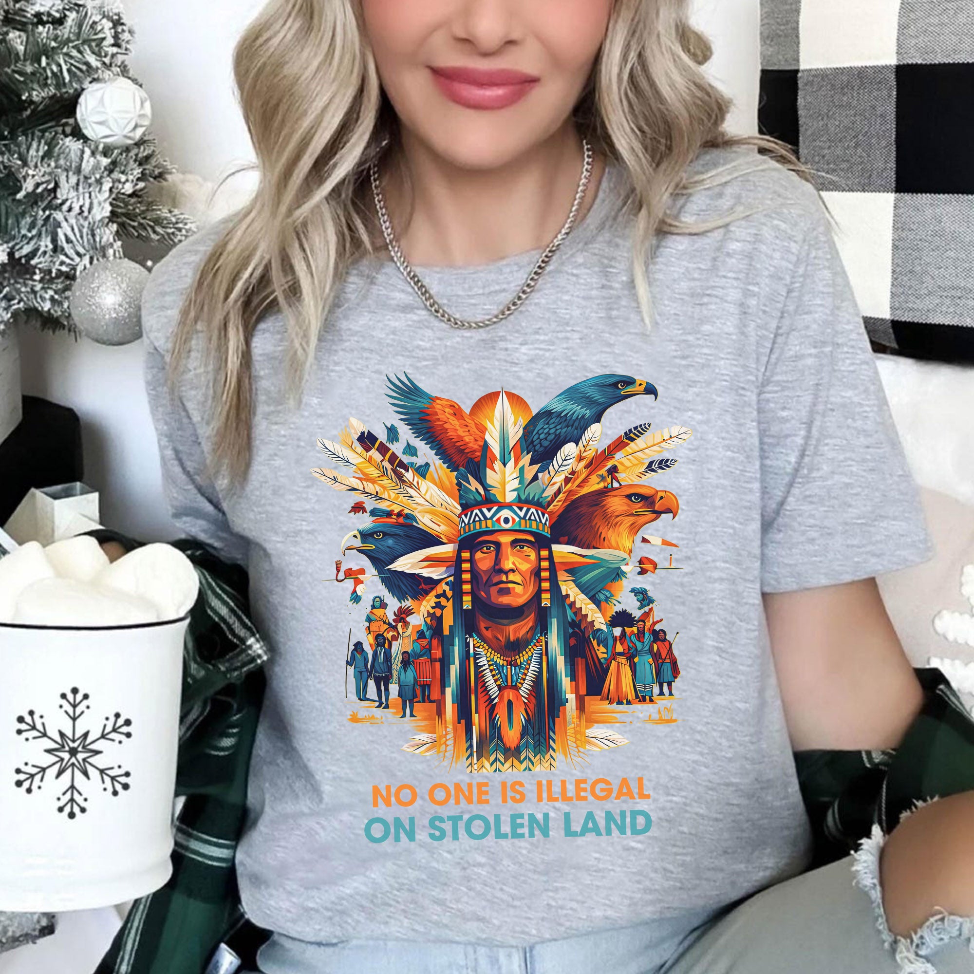 No One Is Illegal on Stolen Land Unisex T-shirt/V-neck T-shirt/Hoodie/Sweatshirt N327