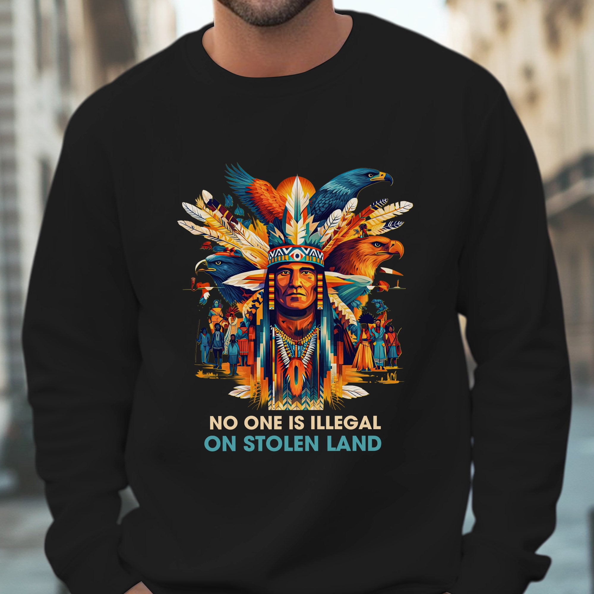 No One Is Illegal on Stolen Land Unisex T-shirt/V-neck T-shirt/Hoodie/Sweatshirt N327