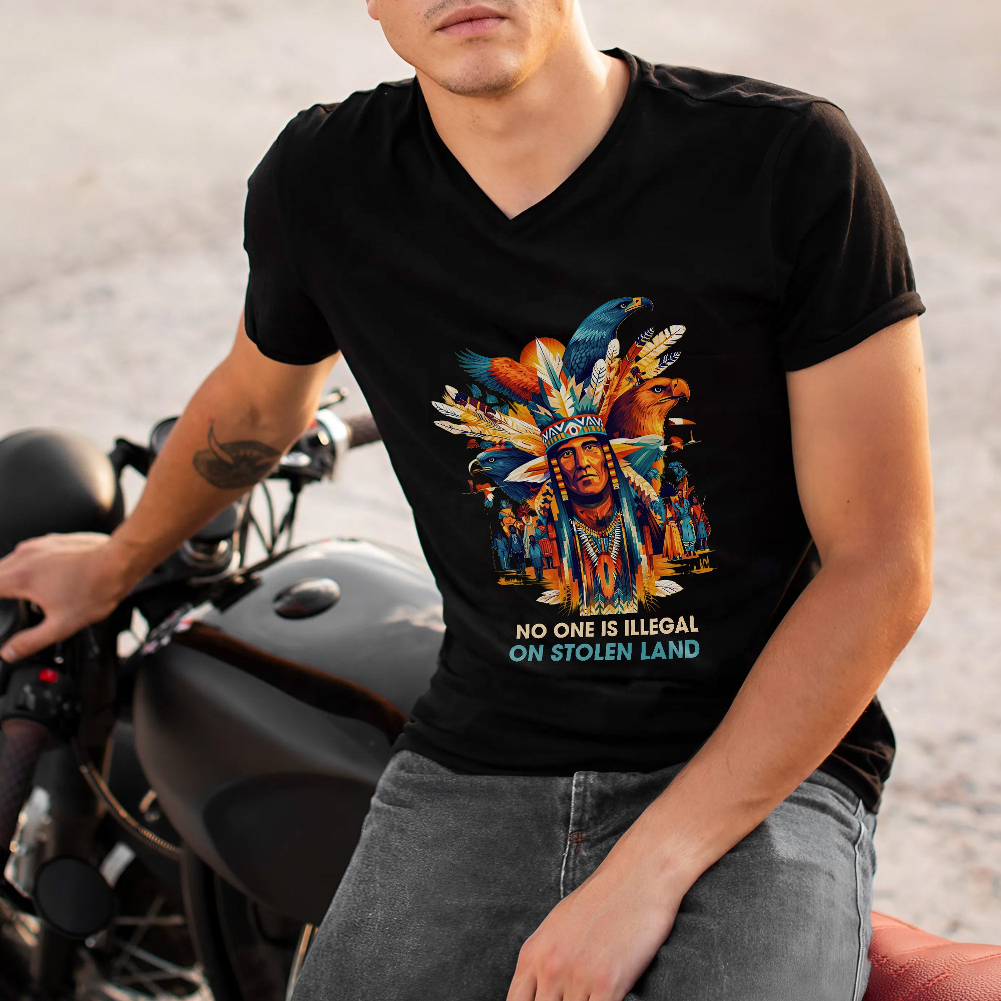 No One Is Illegal on Stolen Land Unisex T-shirt/V-neck T-shirt/Hoodie/Sweatshirt N327