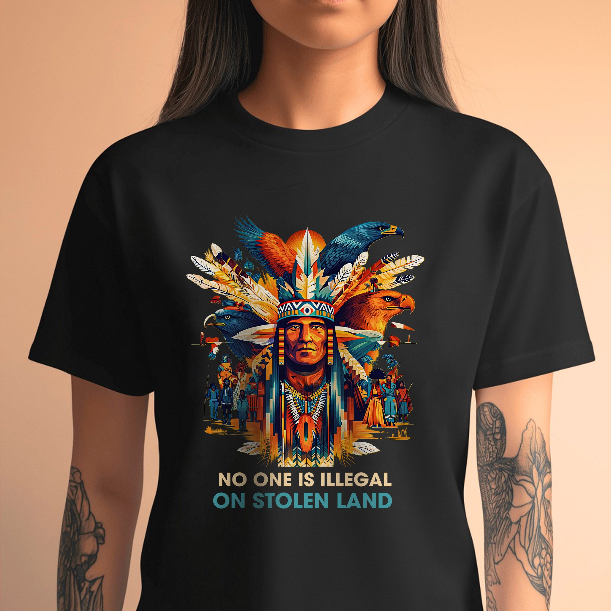 No One Is Illegal on Stolen Land Unisex T-shirt/V-neck T-shirt/Hoodie/Sweatshirt N327