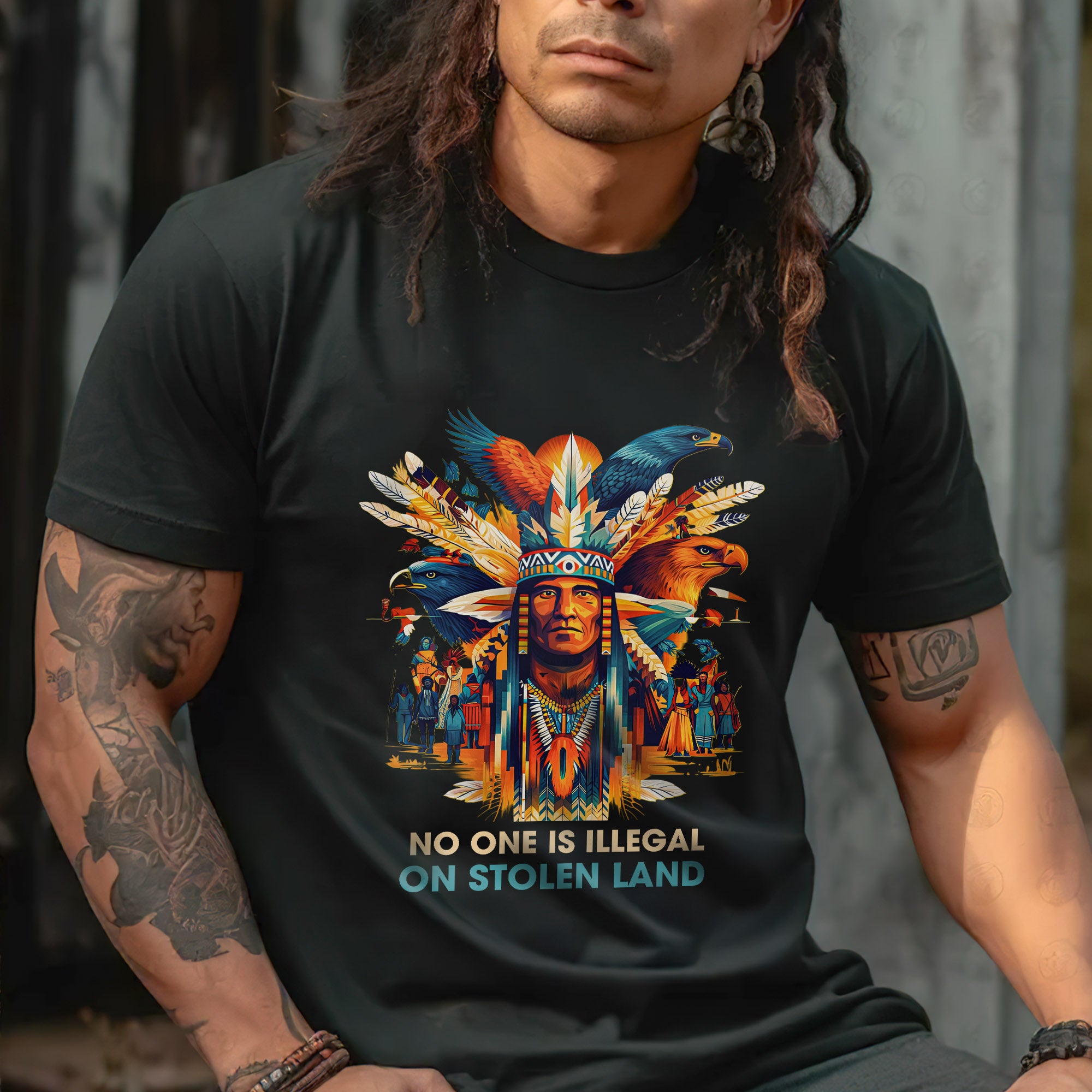No One Is Illegal on Stolen Land Unisex T-shirt/V-neck T-shirt/Hoodie/Sweatshirt N327
