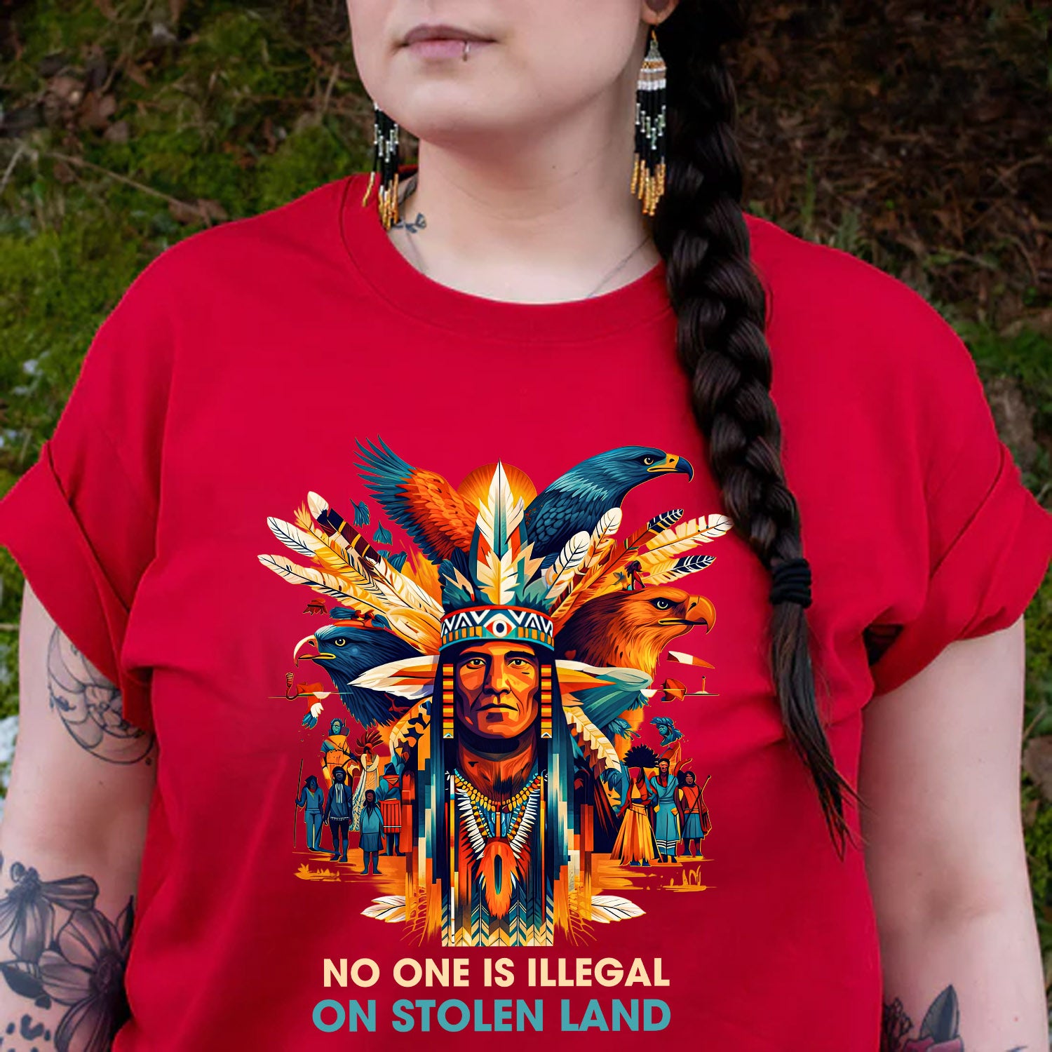 No One Is Illegal on Stolen Land Unisex T-shirt/V-neck T-shirt/Hoodie/Sweatshirt N327