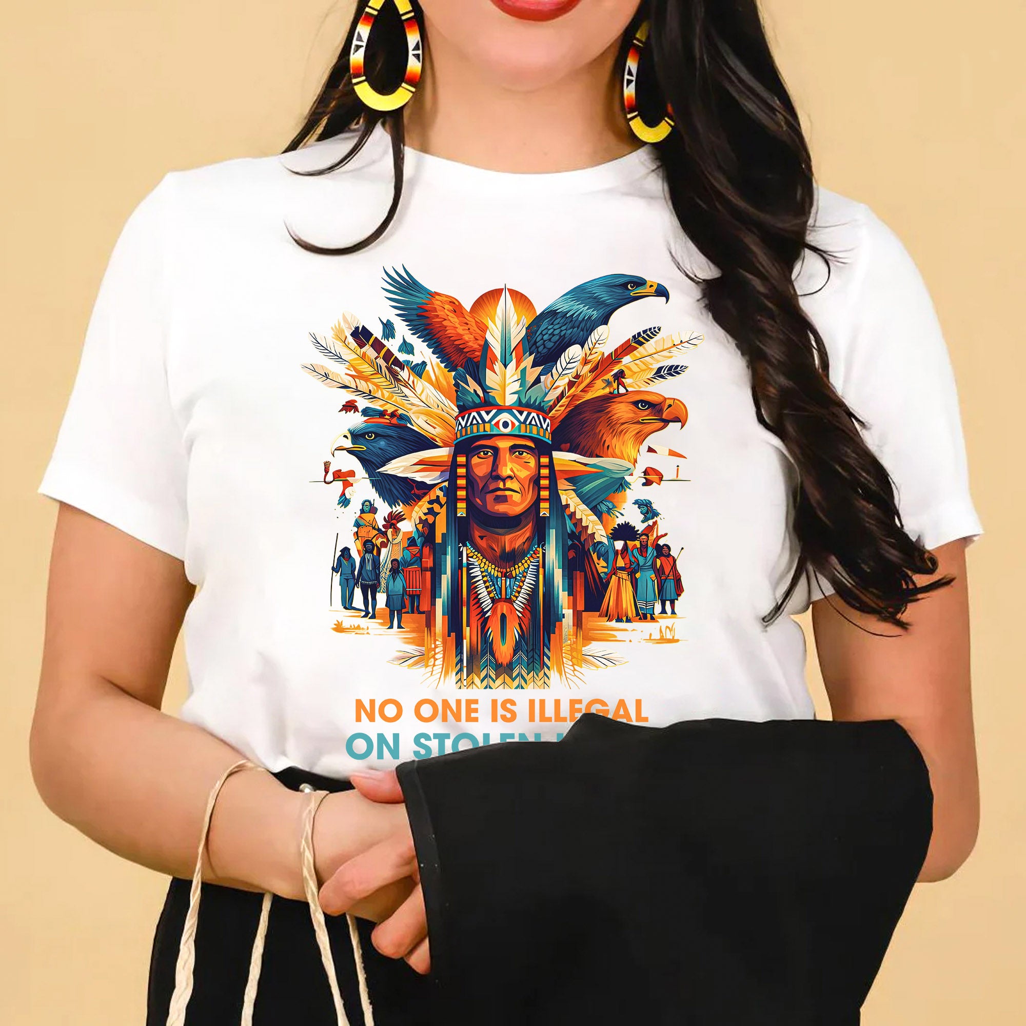 No One Is Illegal on Stolen Land Unisex T-shirt/V-neck T-shirt/Hoodie/Sweatshirt N327