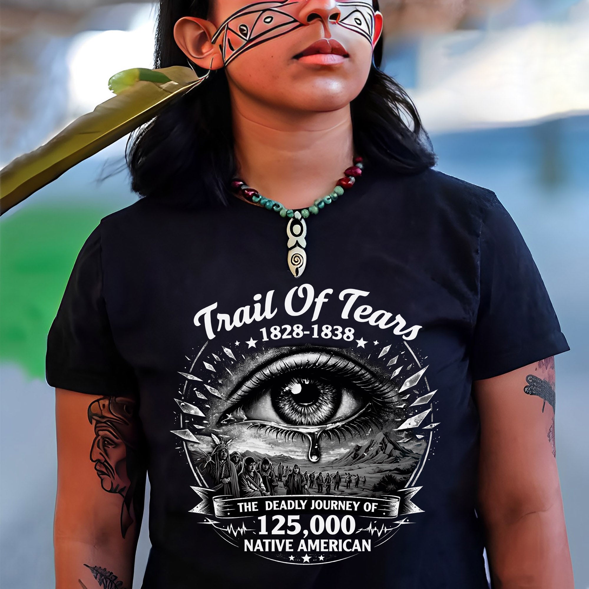 Trail of Tears 1828–1838 – The Deadly Journey of 125,000 Native American Unisex T-shirt/T-shirt V-neck/Hoodie/Sweatshirt