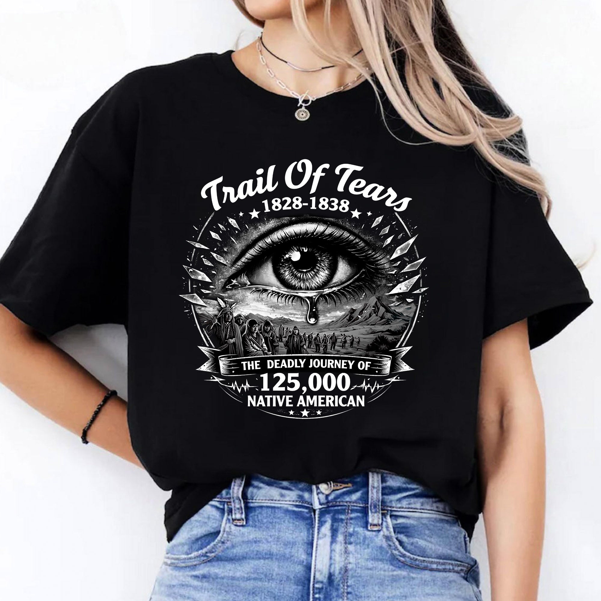 Trail of Tears 1828–1838 – The Deadly Journey of 125,000 Native American Unisex T-shirt/T-shirt V-neck/Hoodie/Sweatshirt
