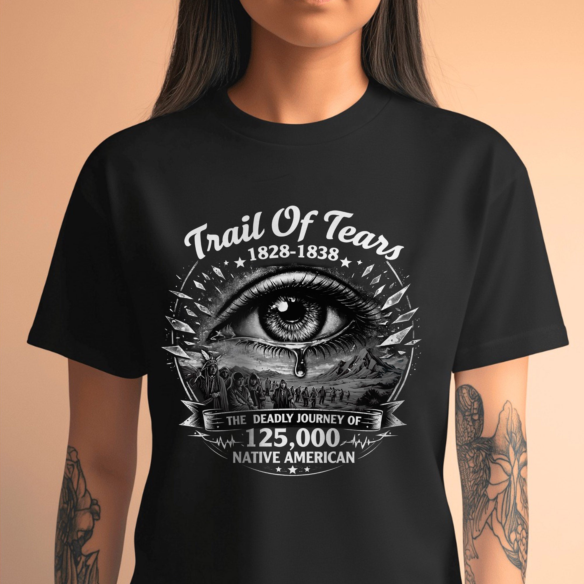 Trail of Tears 1828–1838 – The Deadly Journey of 125,000 Native American Unisex T-shirt/T-shirt V-neck/Hoodie/Sweatshirt