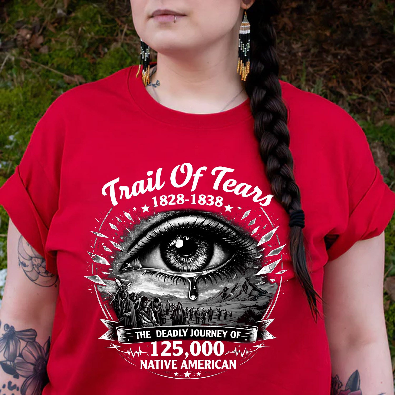 Trail of Tears 1828–1838 – The Deadly Journey of 125,000 Native American Unisex T-shirt/T-shirt V-neck/Hoodie/Sweatshirt