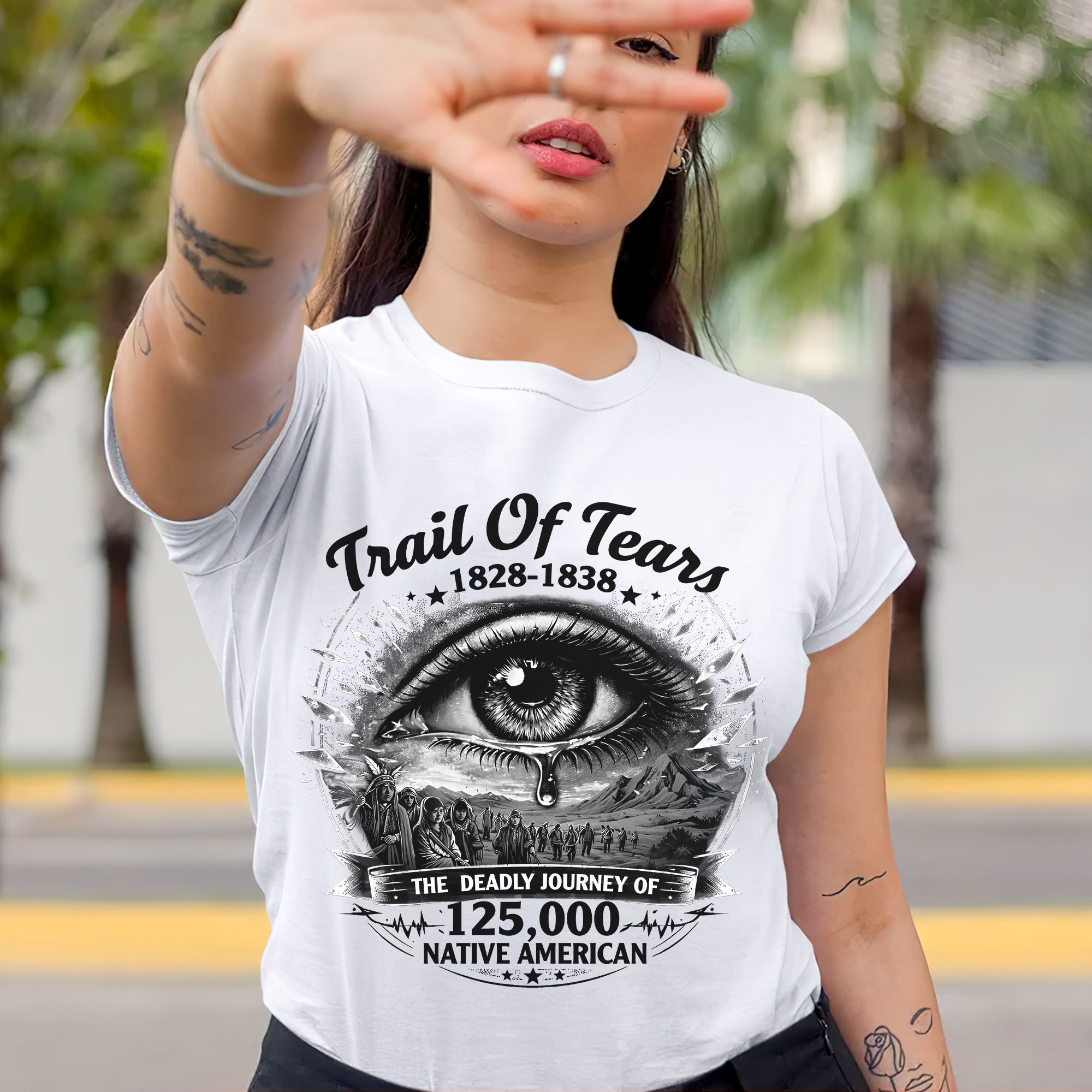 Trail of Tears 1828–1838 – The Deadly Journey of 125,000 Native American Unisex T-shirt/T-shirt V-neck/Hoodie/Sweatshirt