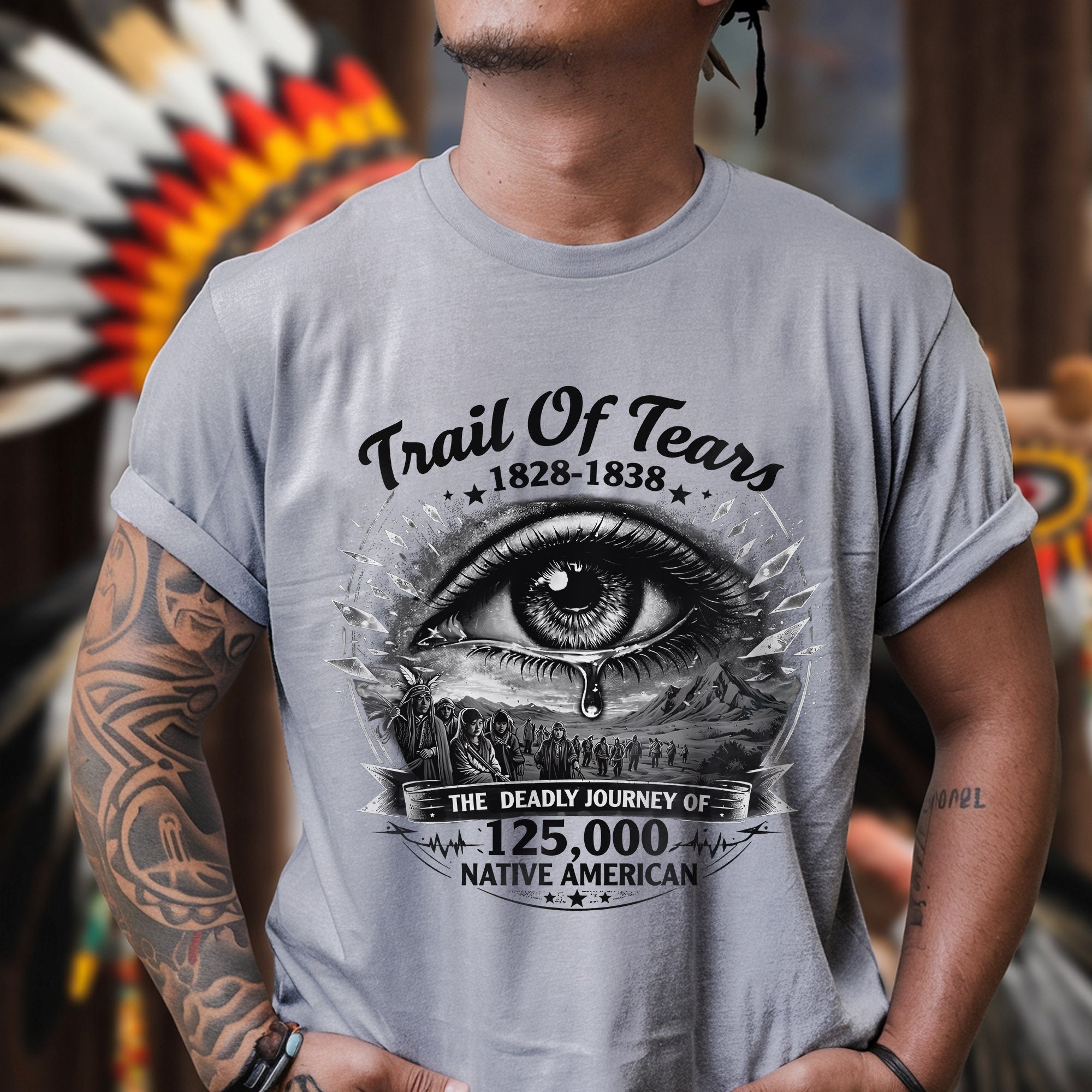 Trail of Tears 1828–1838 – The Deadly Journey of 125,000 Native American Unisex T-shirt/T-shirt V-neck/Hoodie/Sweatshirt