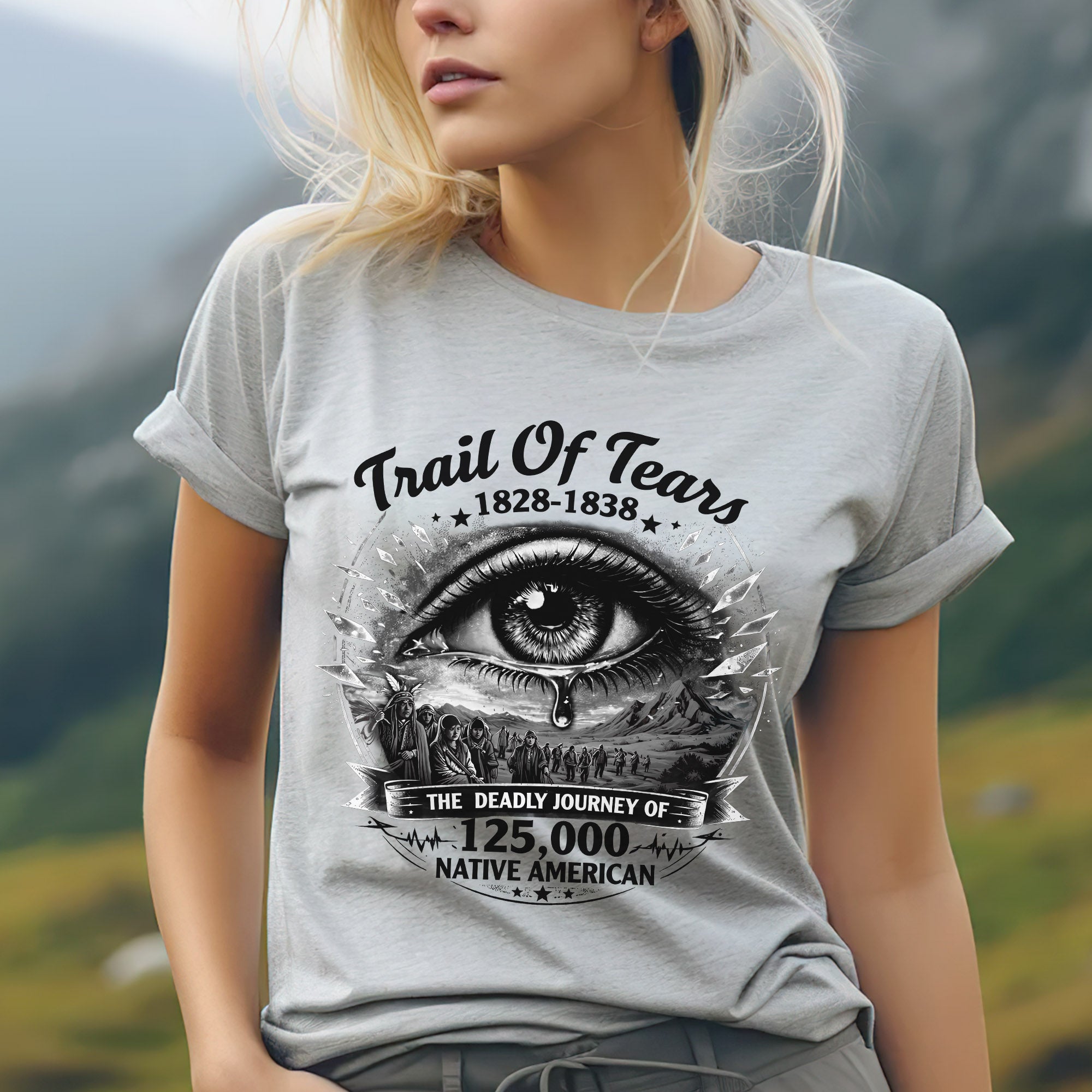 Trail of Tears 1828–1838 – The Deadly Journey of 125,000 Native American Unisex T-shirt/T-shirt V-neck/Hoodie/Sweatshirt
