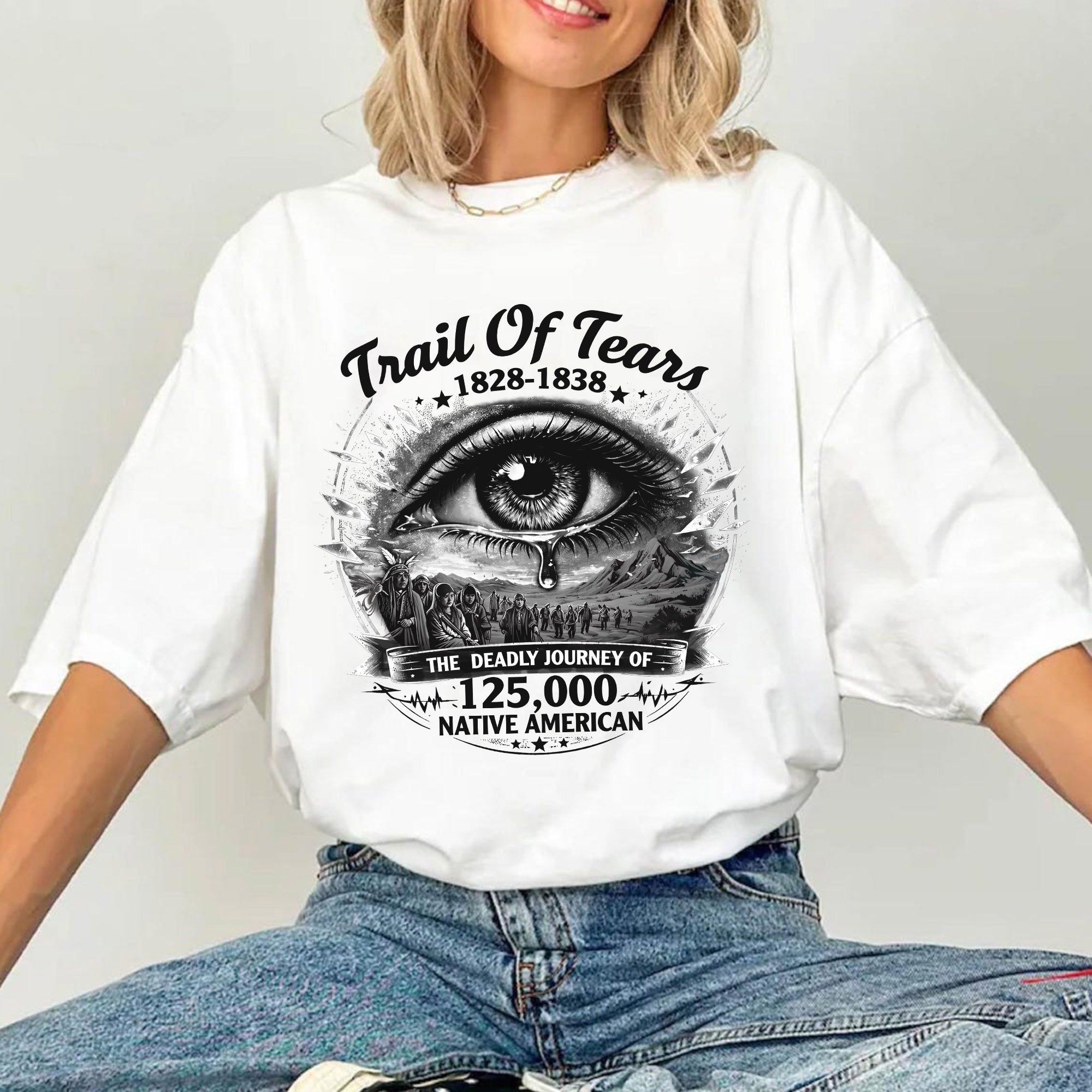 Trail of Tears 1828–1838 – The Deadly Journey of 125,000 Native American Unisex T-shirt/T-shirt V-neck/Hoodie/Sweatshirt
