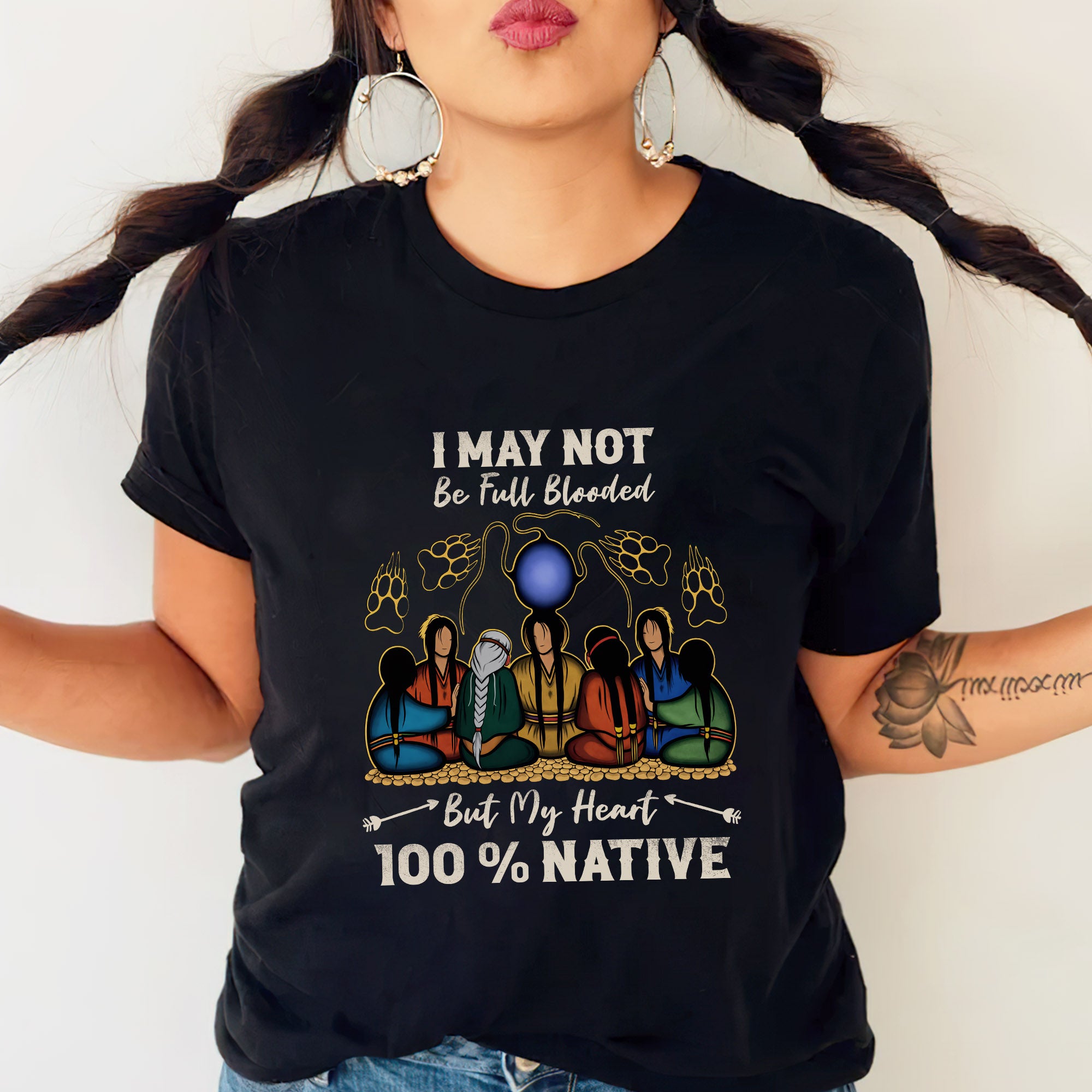 Native Heart 100% - I May Not Be Full Blooded Unisex T-shirt/T-shirt V-Neck/Hoodie/Sweatshirt
