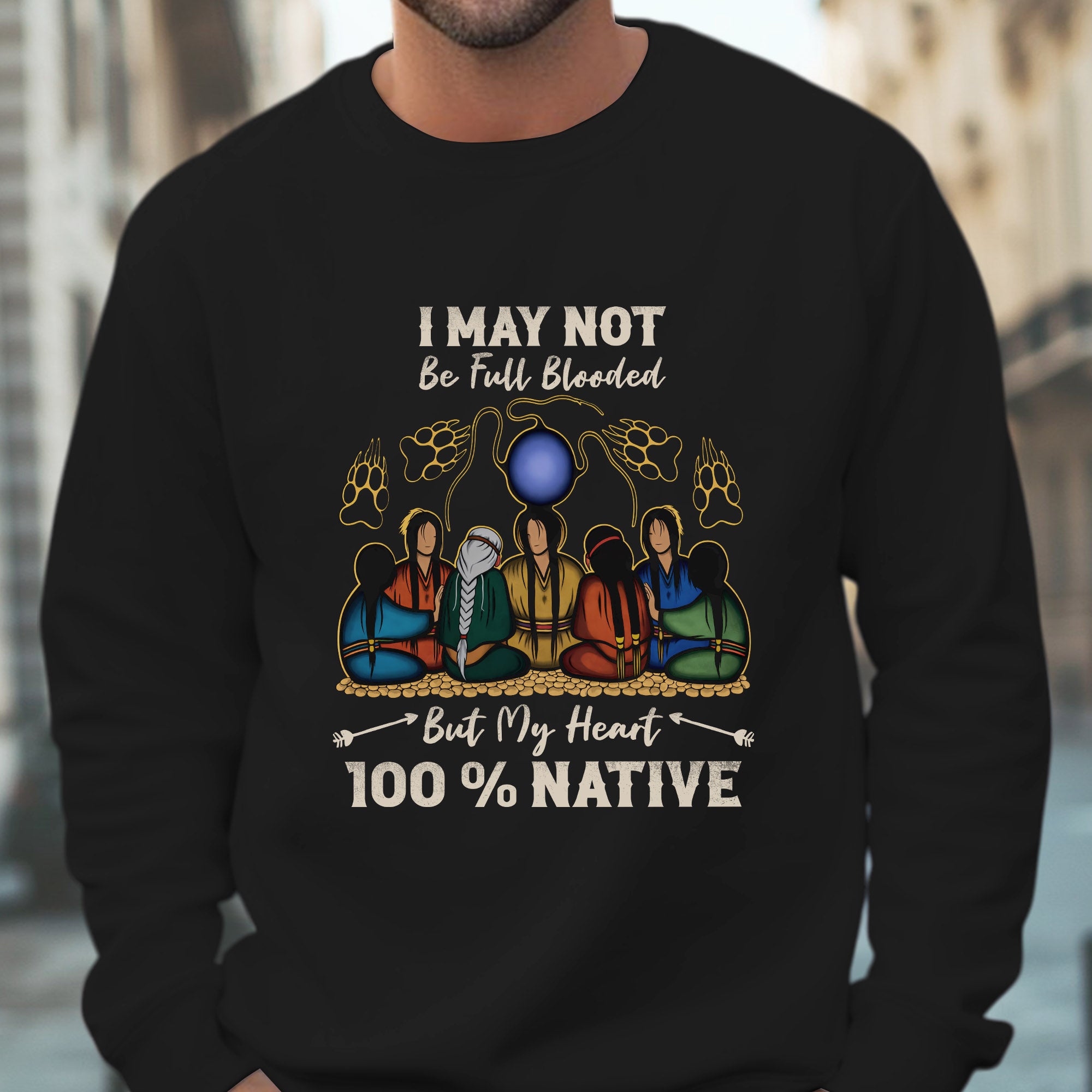 Native Heart 100% - I May Not Be Full Blooded Unisex T-shirt/T-shirt V-Neck/Hoodie/Sweatshirt