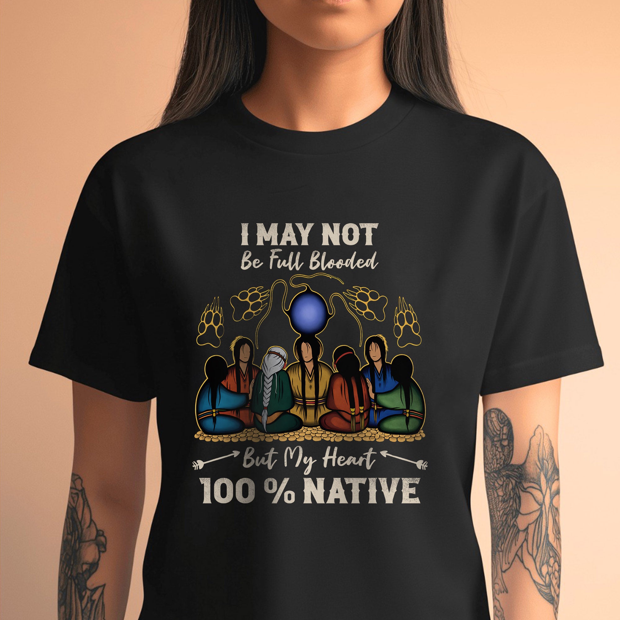 Native Heart 100% - I May Not Be Full Blooded Unisex T-shirt/T-shirt V-Neck/Hoodie/Sweatshirt