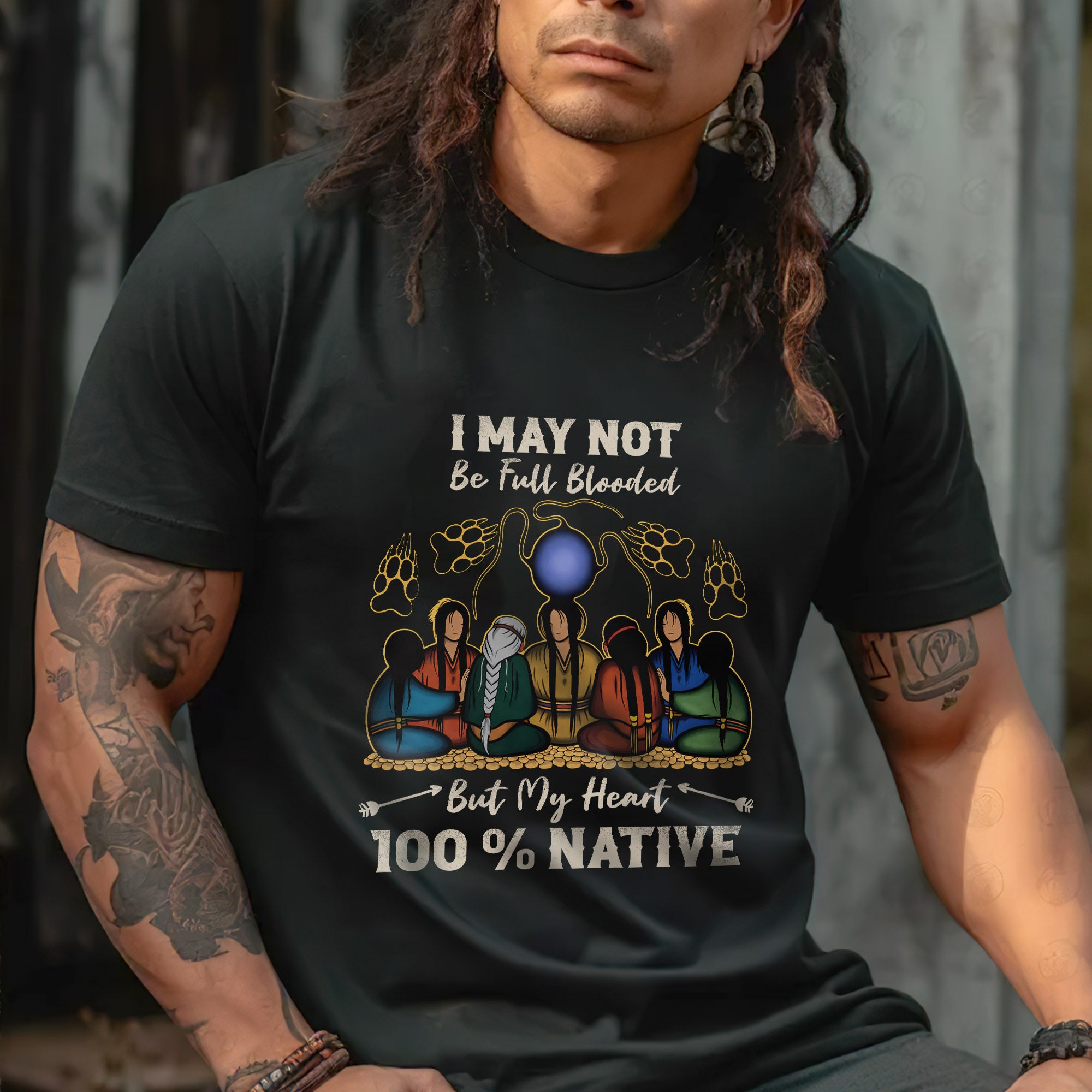 Native Heart 100% - I May Not Be Full Blooded Unisex T-shirt/T-shirt V-Neck/Hoodie/Sweatshirt