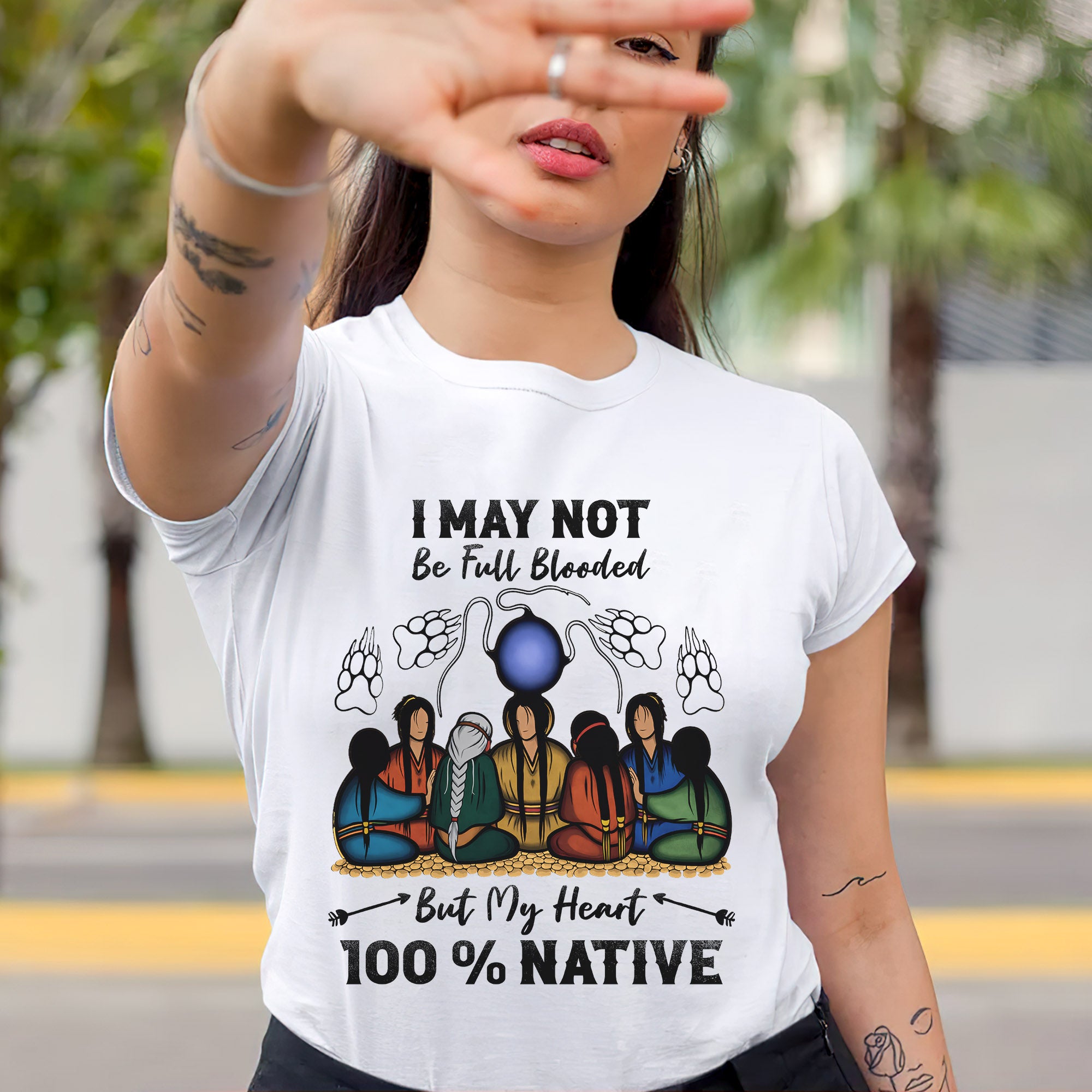 Native Heart 100% - I May Not Be Full Blooded Unisex T-shirt/T-shirt V-Neck/Hoodie/Sweatshirt