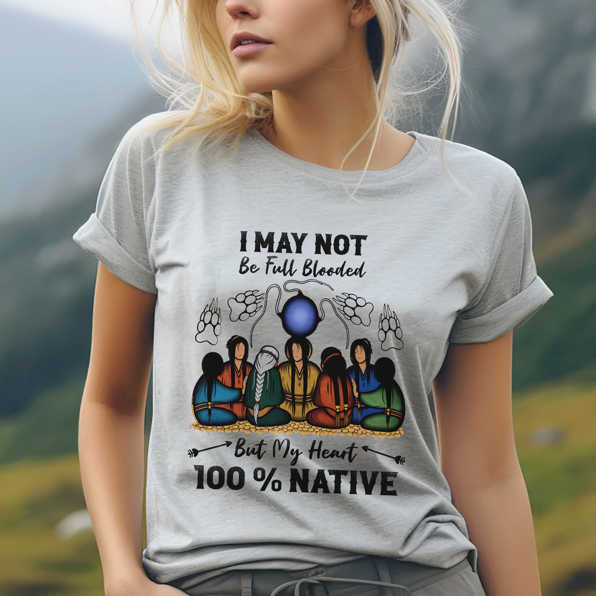 Native Heart 100% - I May Not Be Full Blooded Unisex T-shirt/T-shirt V-Neck/Hoodie/Sweatshirt