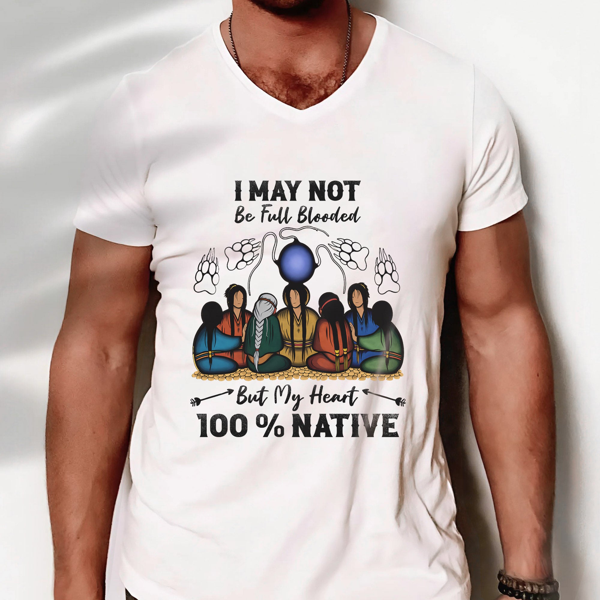 Native Heart 100% - I May Not Be Full Blooded Unisex T-shirt/T-shirt V-Neck/Hoodie/Sweatshirt