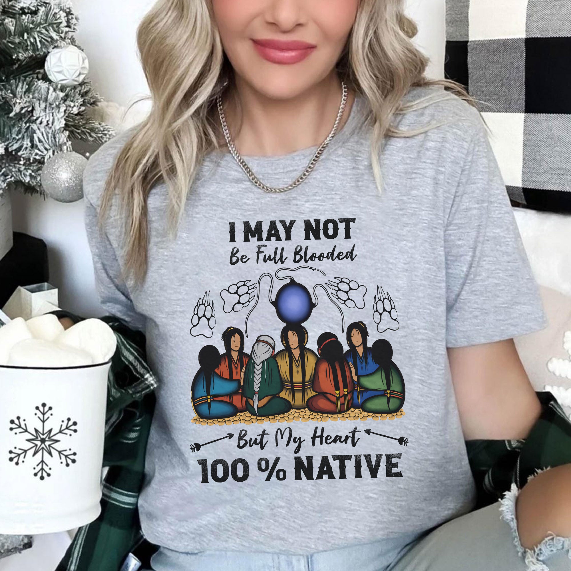 Native Heart 100% - I May Not Be Full Blooded Unisex T-shirt/T-shirt V-Neck/Hoodie/Sweatshirt