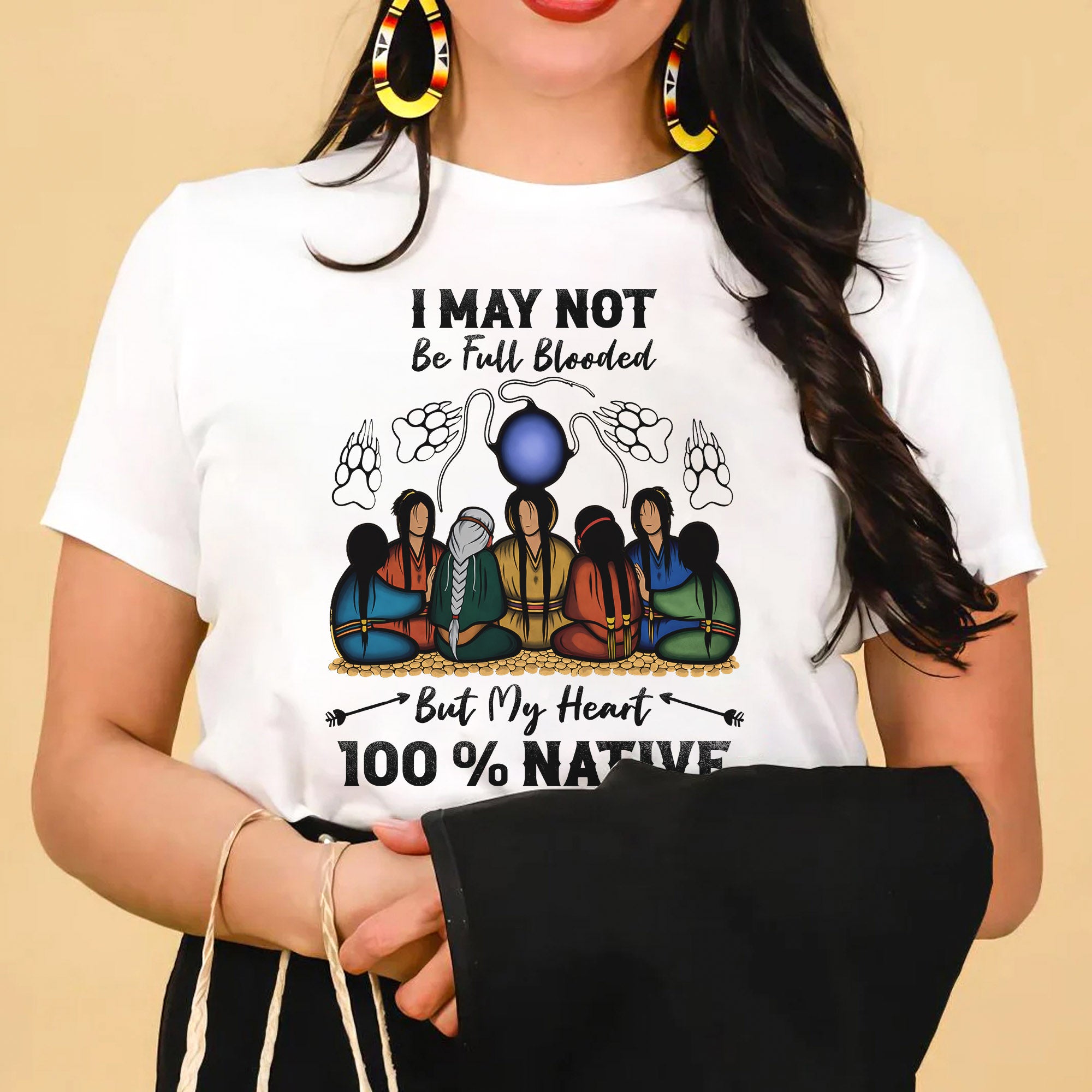 Native Heart 100% - I May Not Be Full Blooded Unisex T-shirt/T-shirt V-Neck/Hoodie/Sweatshirt