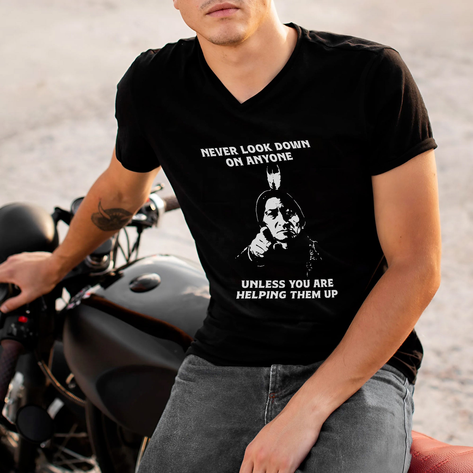 Never Look Down On Anyone Unless Helping Them Up Native American Unisex T-shirt/T-shirt V-Neck/Hoodie/Sweatshirt