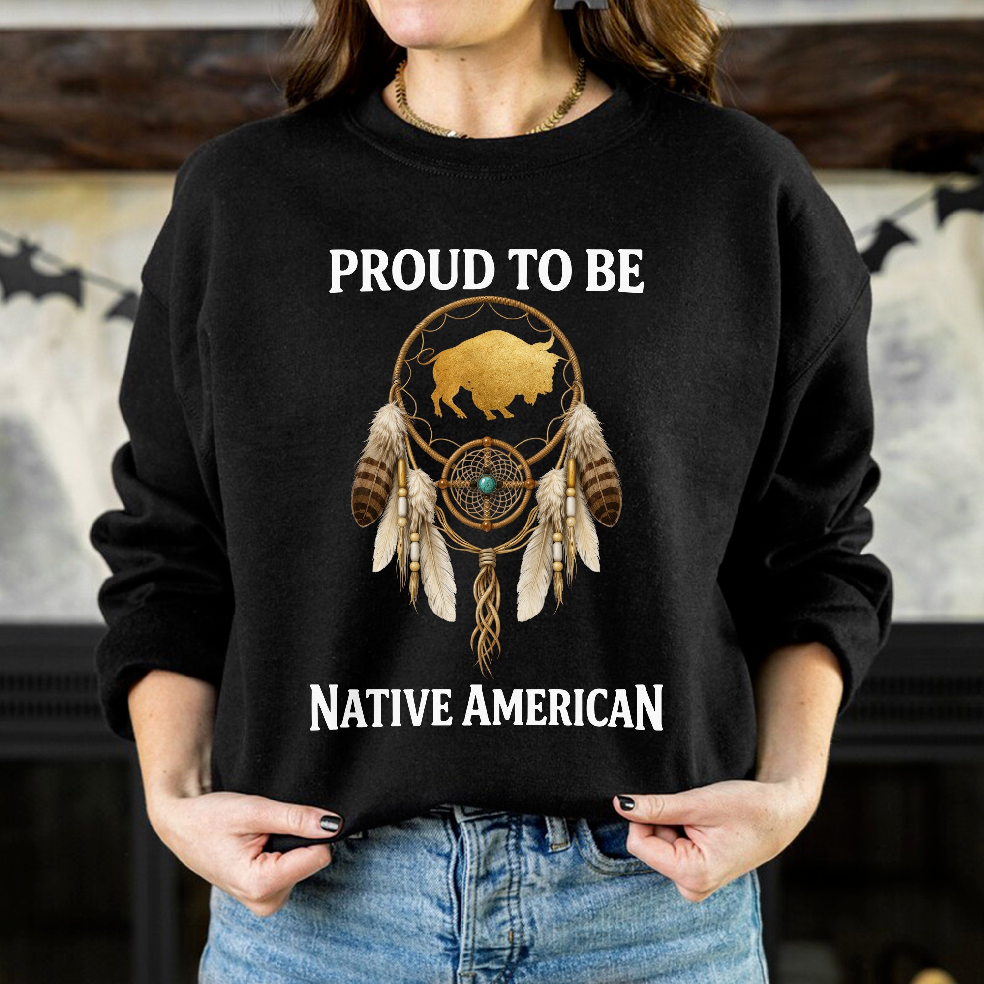 Proud To Be Native American Indigenous Pride, Dreamcatcher Buffalo Design Unisex T-shirt/T-shirt V-Neck/Hoodie/Sweatshirt