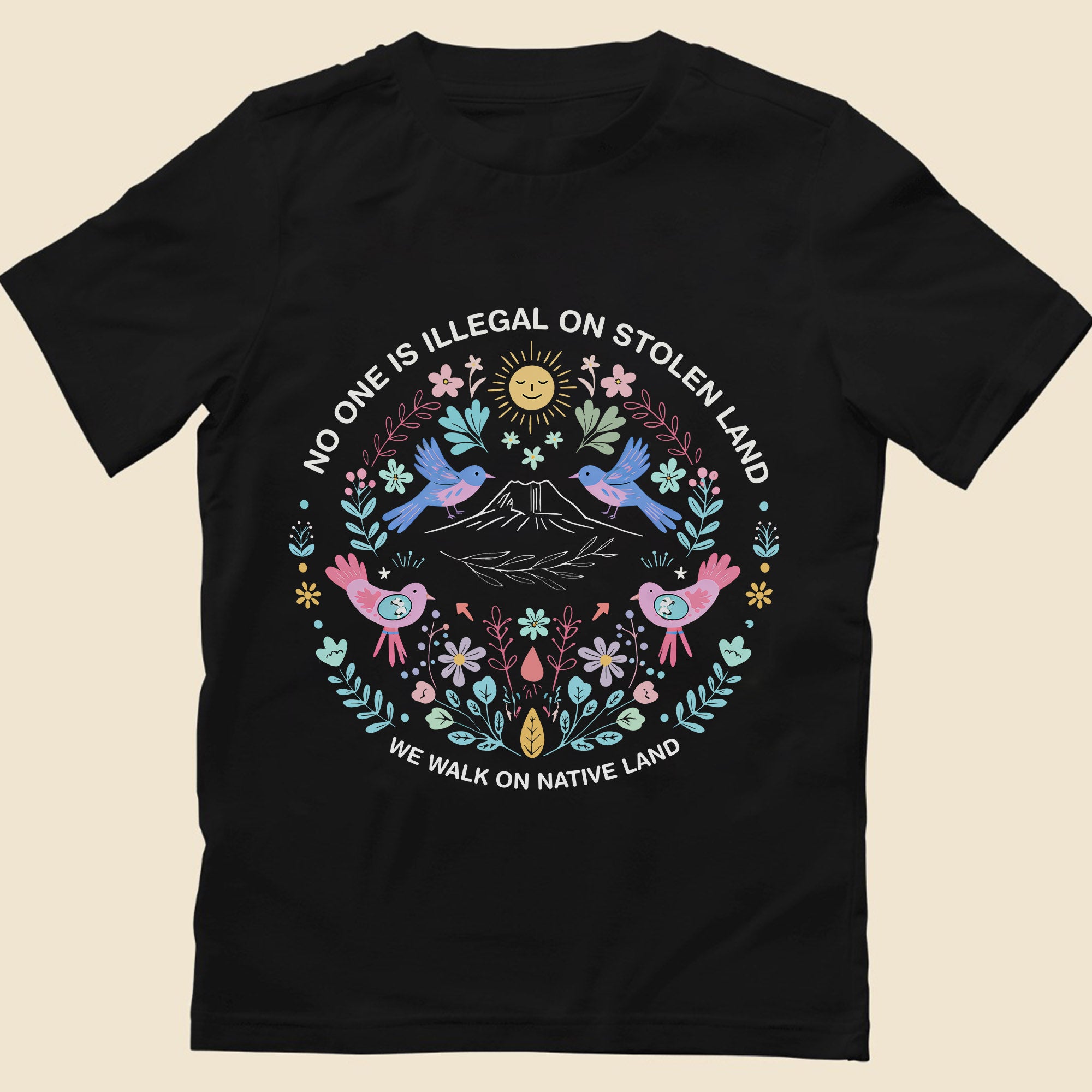 No One Is Illegal On Stolen Land. We Walk On Native Land 350 - One Side Unisex T-shirt/Hoodie/Sweatshirt