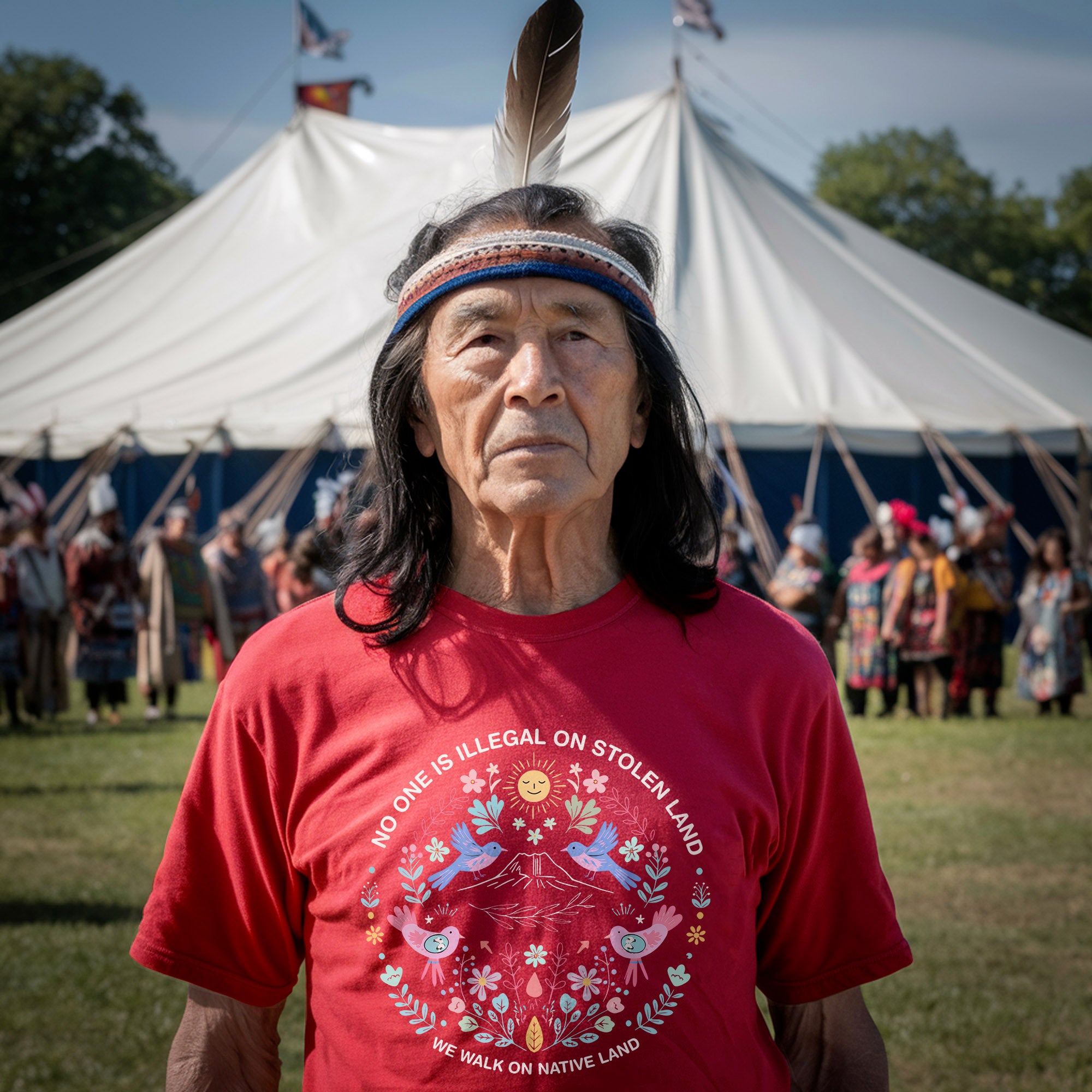 No One Is Illegal On Stolen Land. We Walk On Native Land 350 - One Side Unisex T-shirt/Hoodie/Sweatshirt